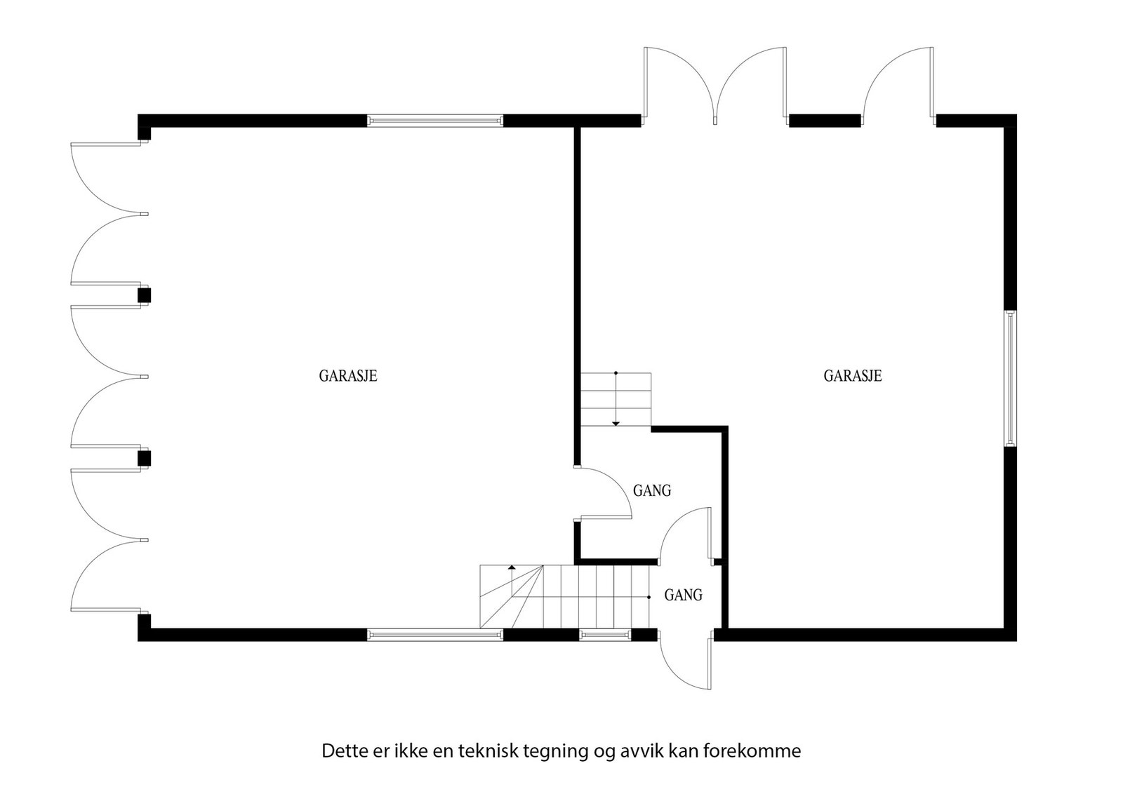 Planløsning 1. etg garasje Galleribilde