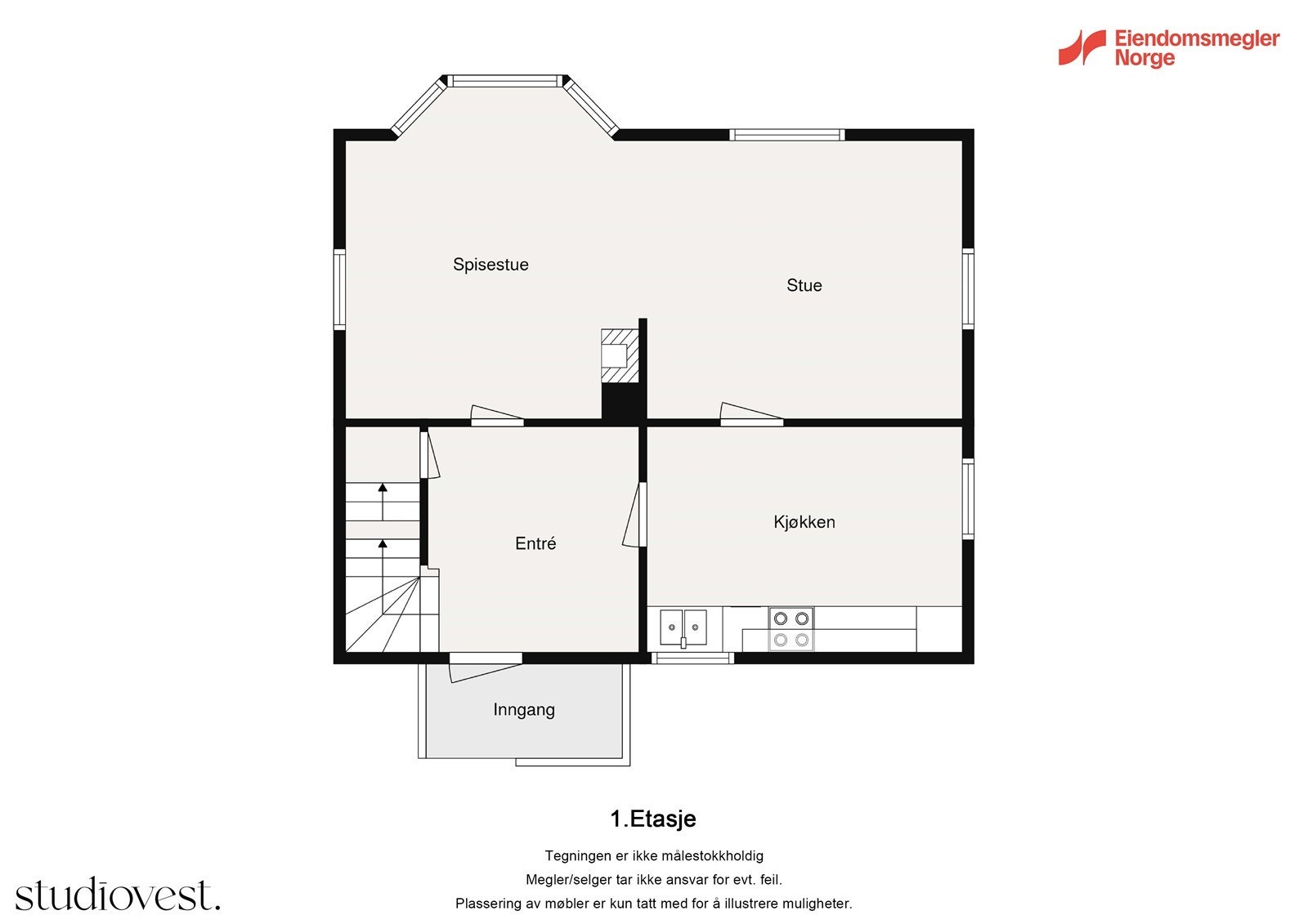 Plantegning 1 etg. Galleribilde