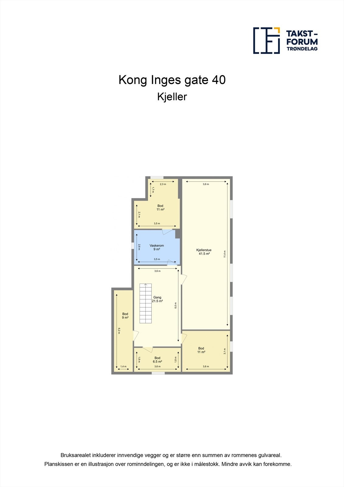 Planskisse kjeller. Galleribilde