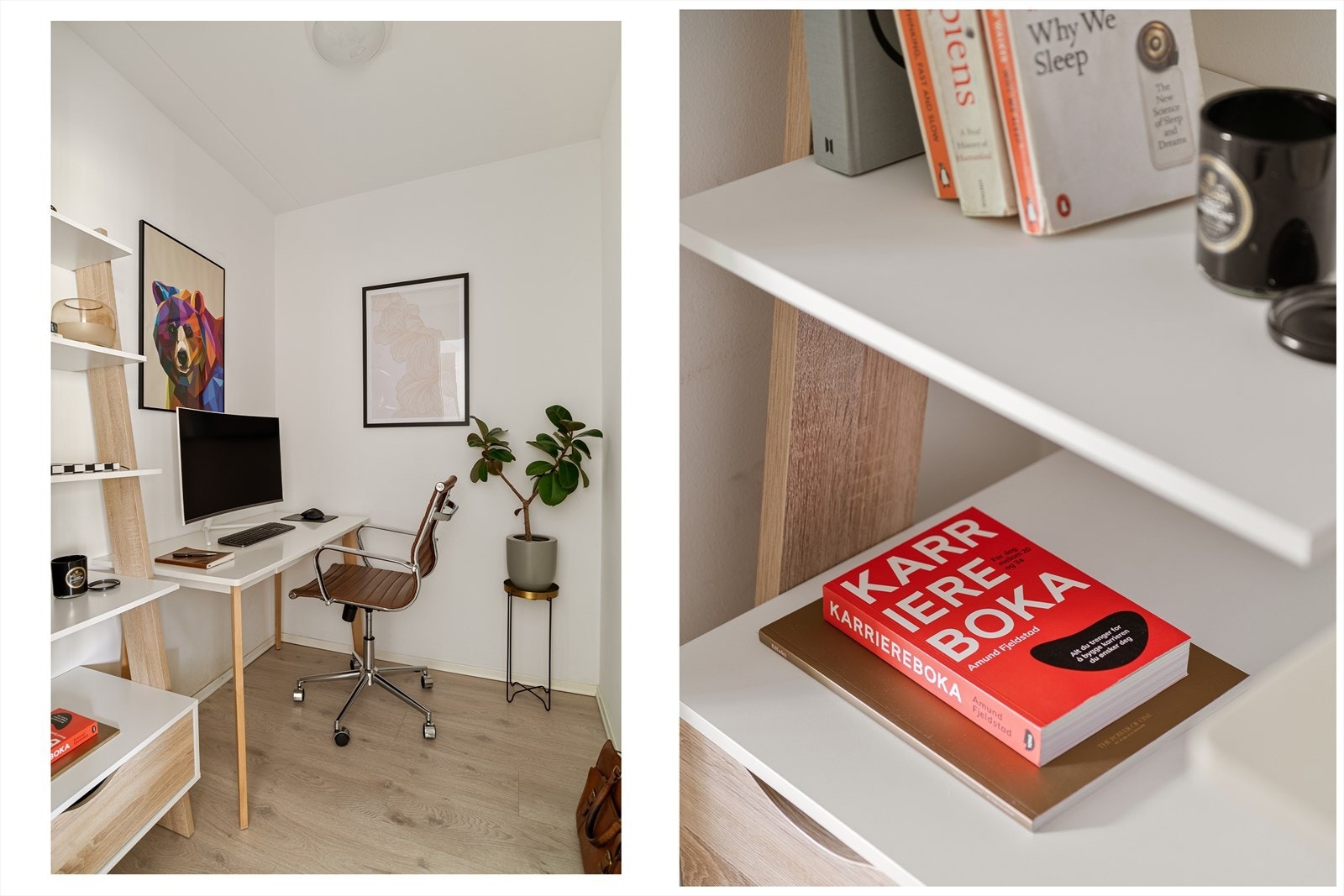 Rommet er innredet som kontor, men kan også benyttes som for eksempel garderobe eller bod. Galleribilde