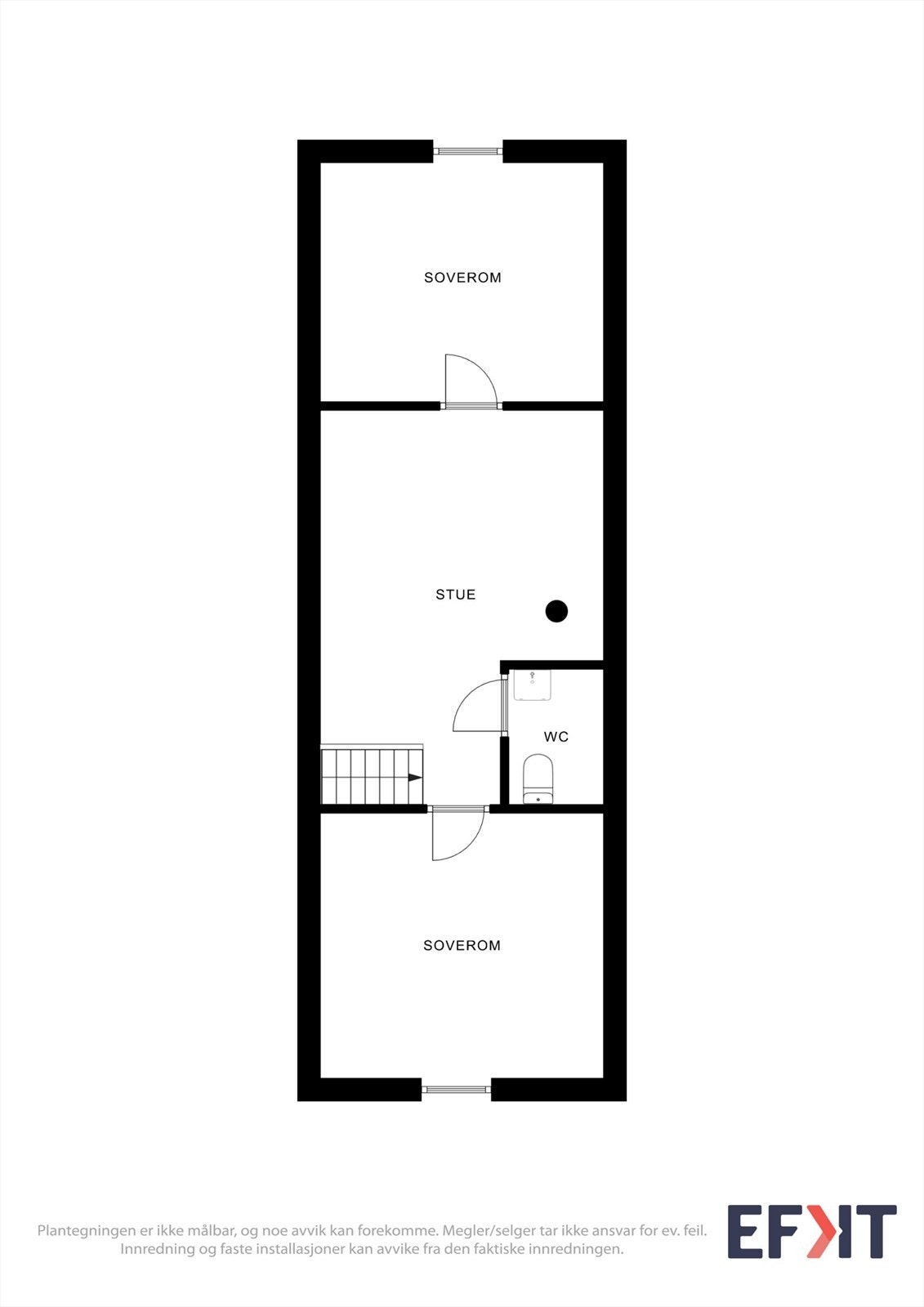 Loftsetasjen inneholder en egen stue, to soverom og et toalettrom, som gir en fleksibel soneinndeling. Galleribilde