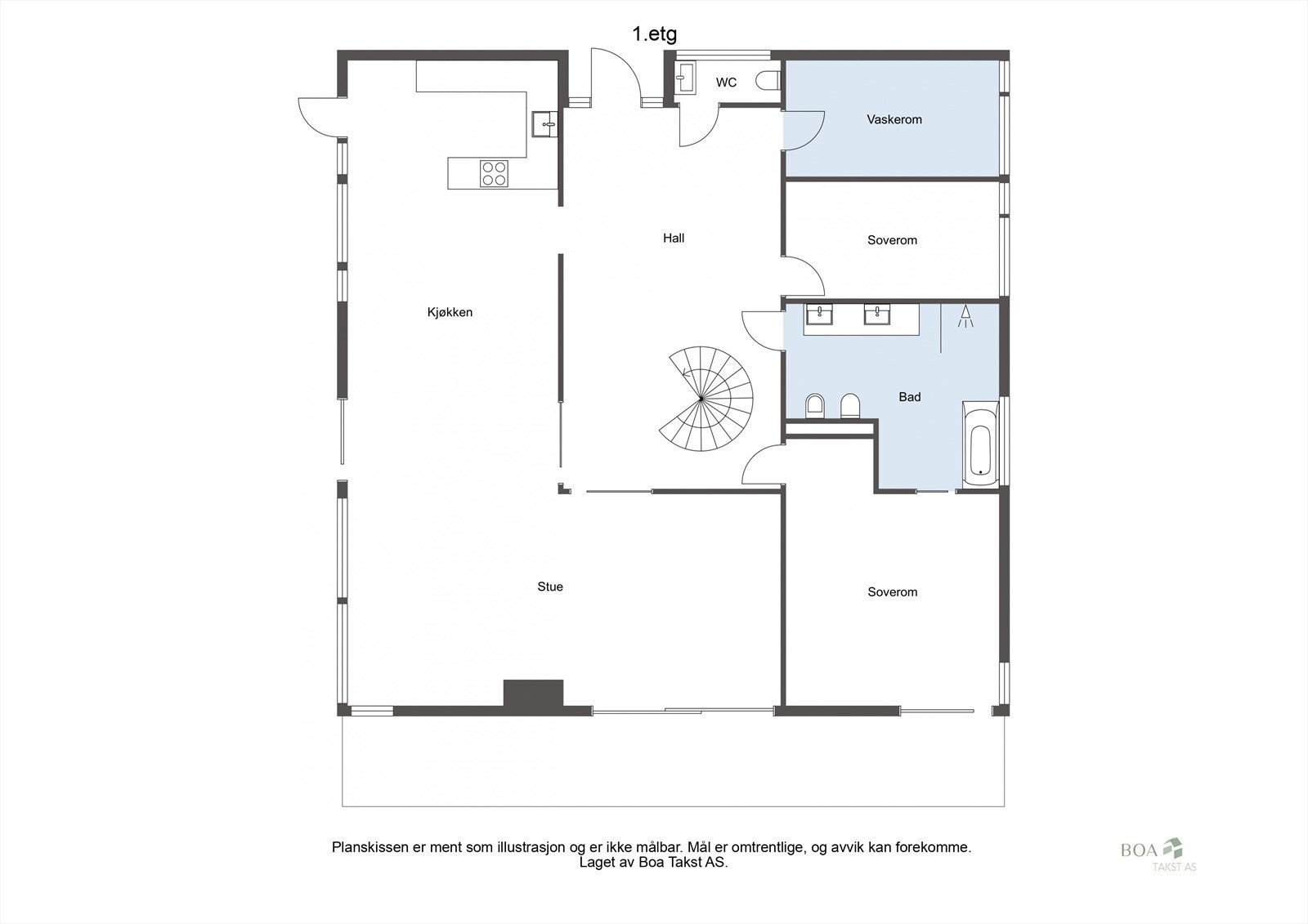 Plantegning 1. etasje Galleribilde