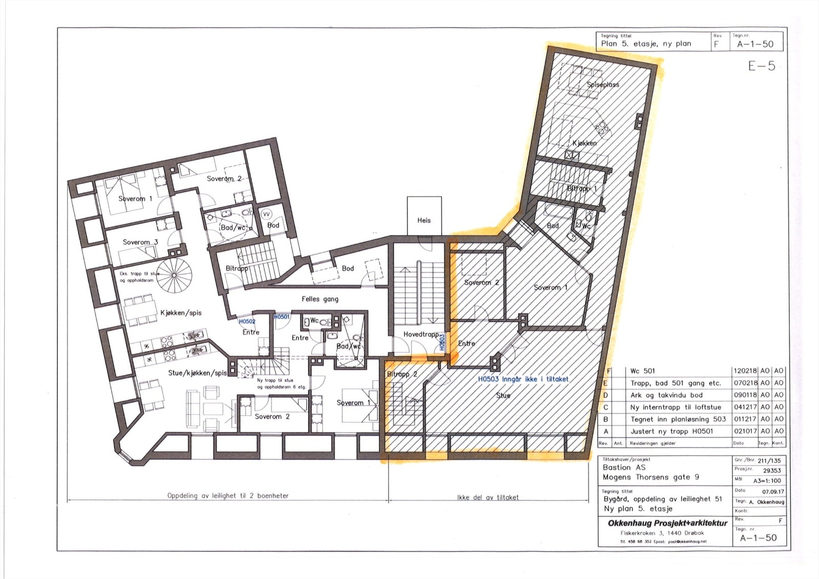 Planskisse 5. etg. Galleribilde