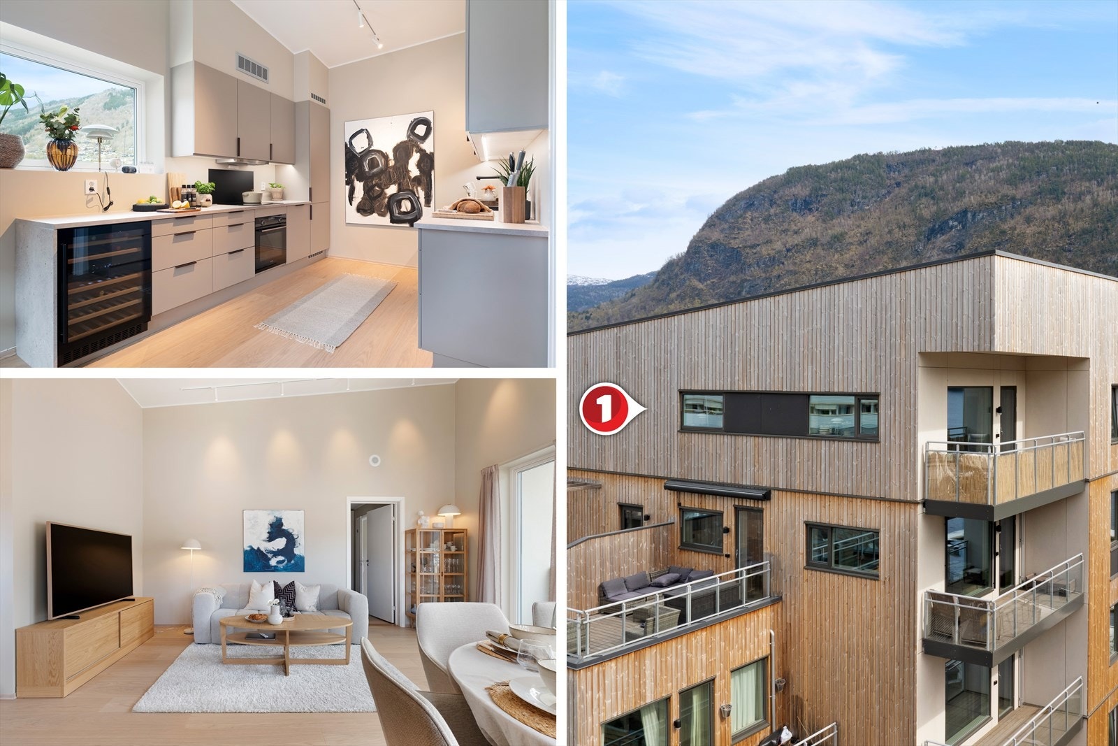 Velkommen til Bryggjegota 8 - Ein lekker og stilrein toppleilegheit på attraktive Lerum Brygge. Galleribilde