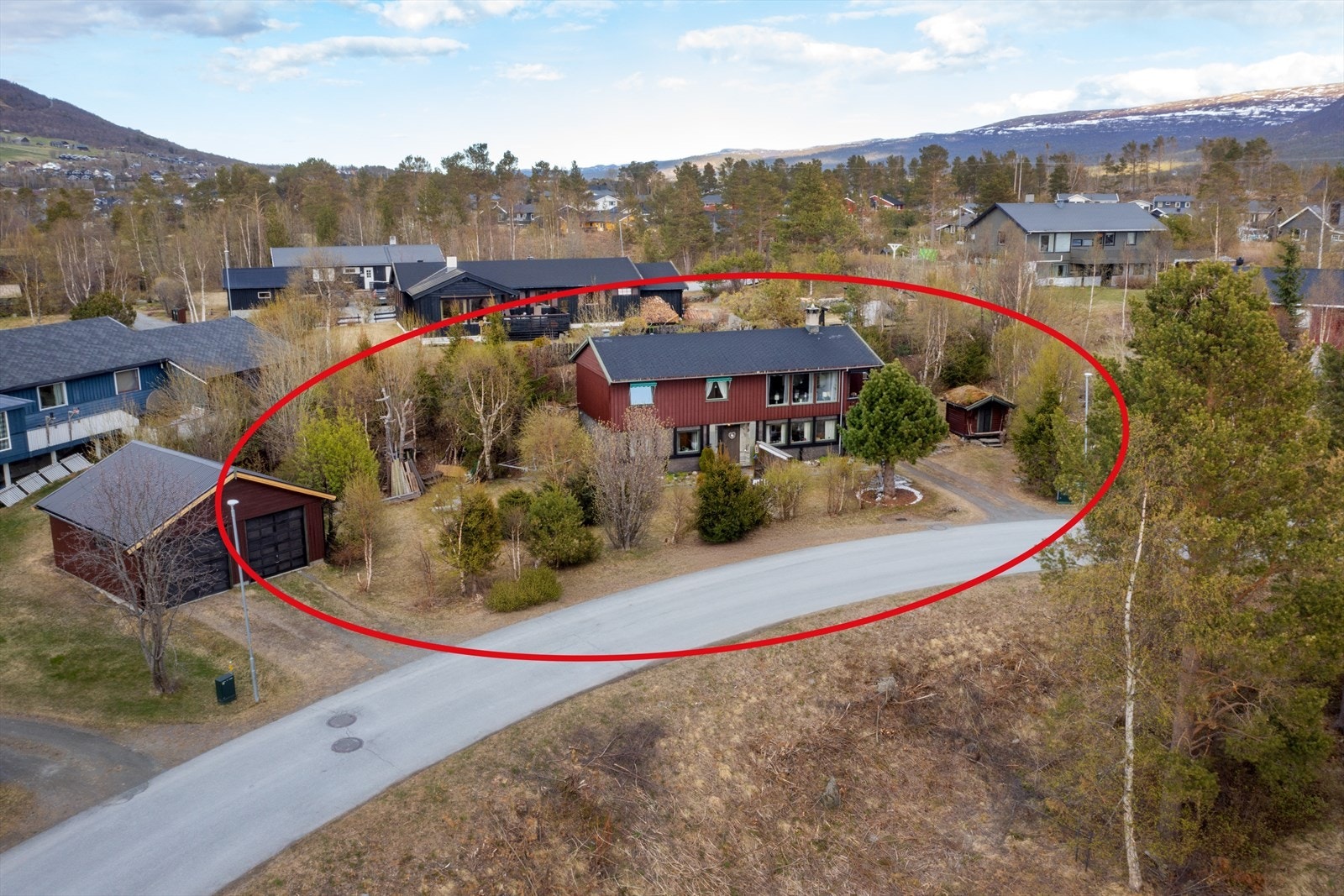 Fasade med markering Galleribilde
