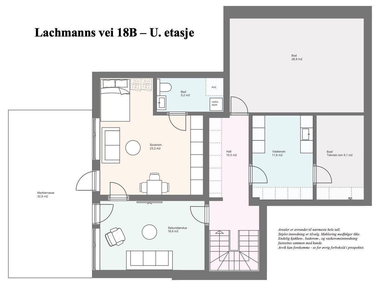 LV18B - Plantegning U. etg. Galleribilde