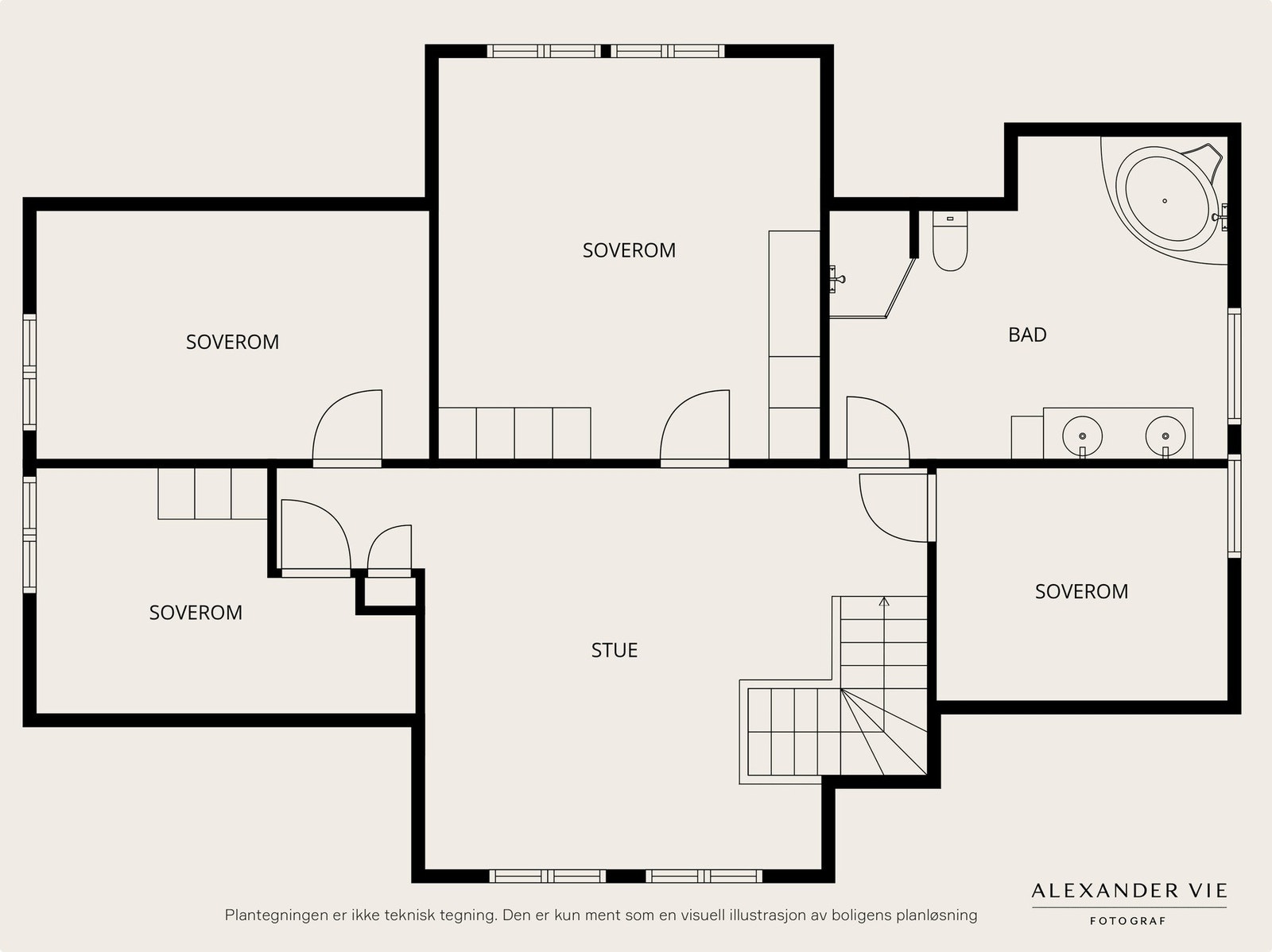 Plantegning loftsetasje. Galleribilde