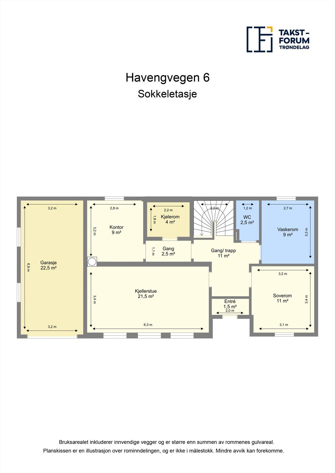 Plantegning sokkeletasje. Galleribilde