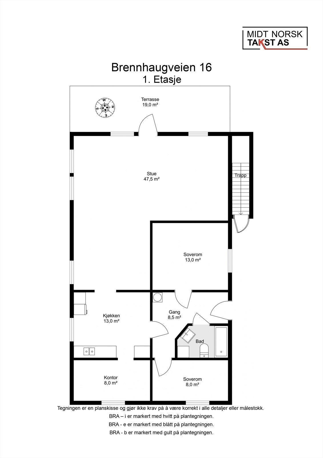 Planskisse 1. etasje Galleribilde