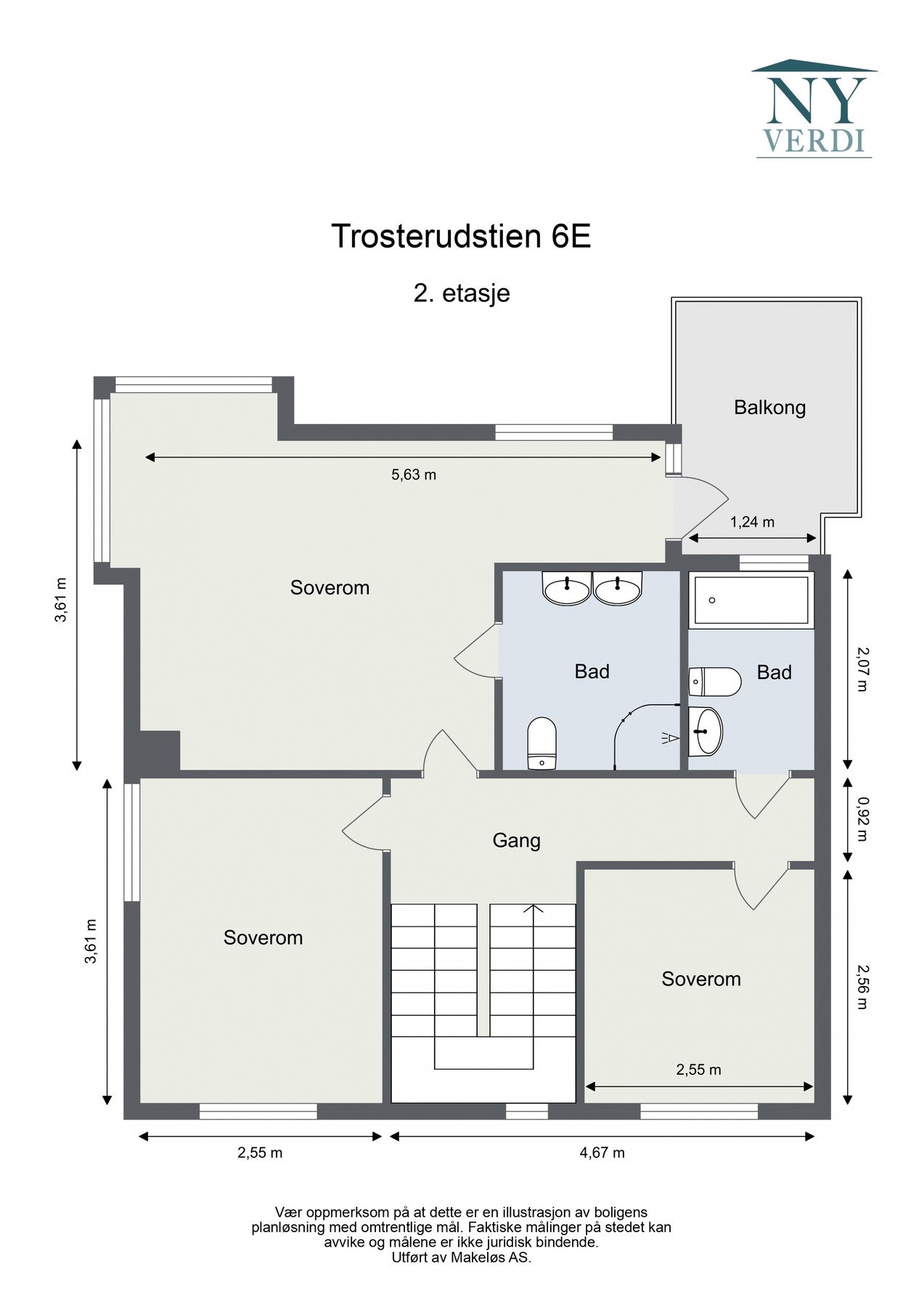 Planløsning 2.etasje Galleribilde