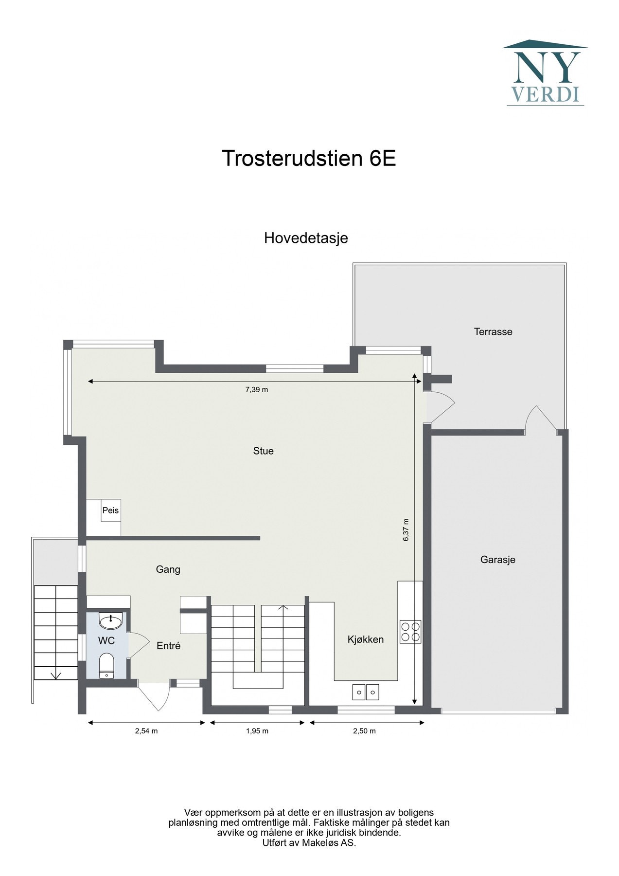 Planløsning hovedetasje Galleribilde