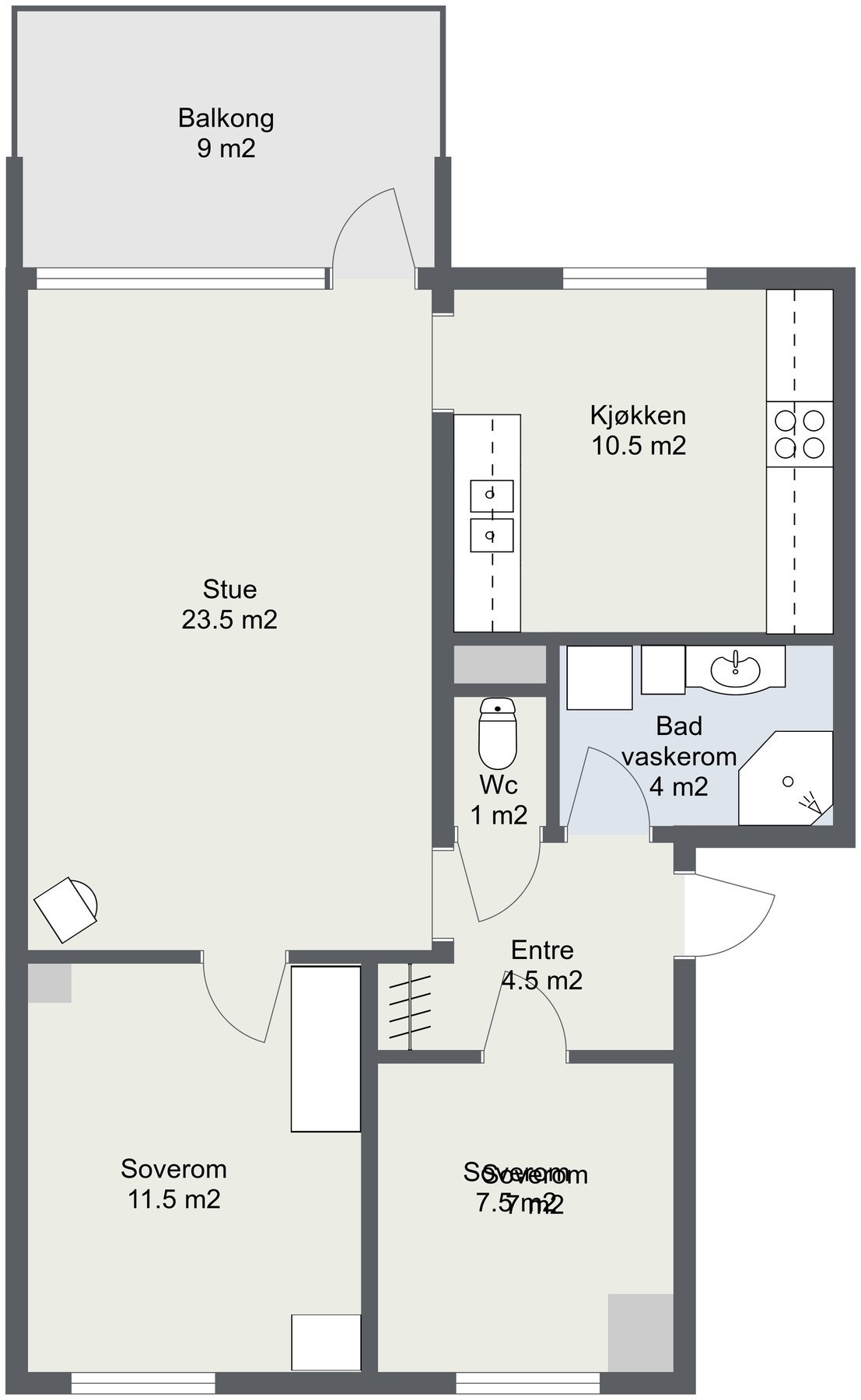 Planskisse Njords veg 24 A Galleribilde