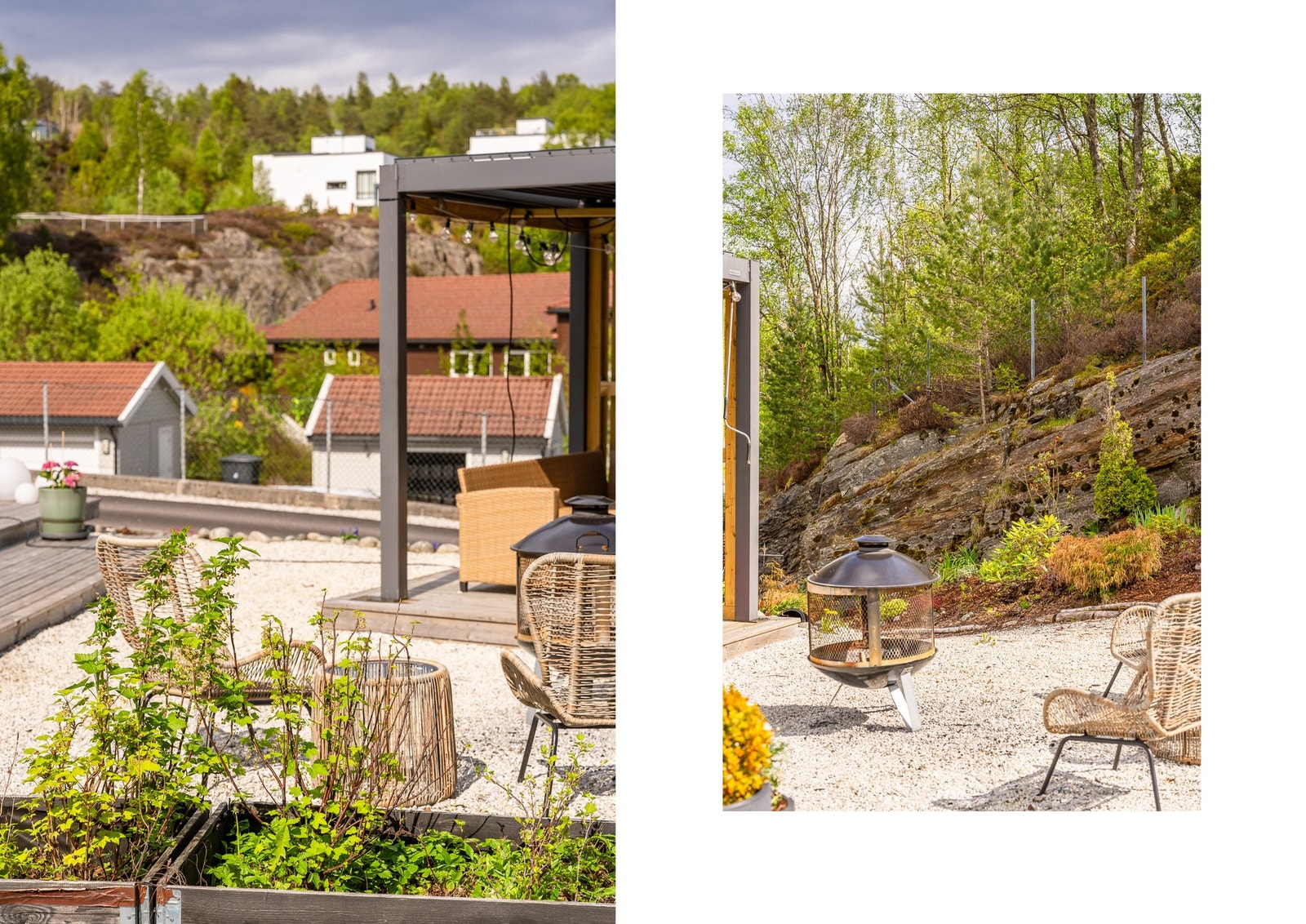 Borettslaget har svært pent opparbeidede uteområder i fellesareal som kan benyttes av andelseierne. Galleribilde