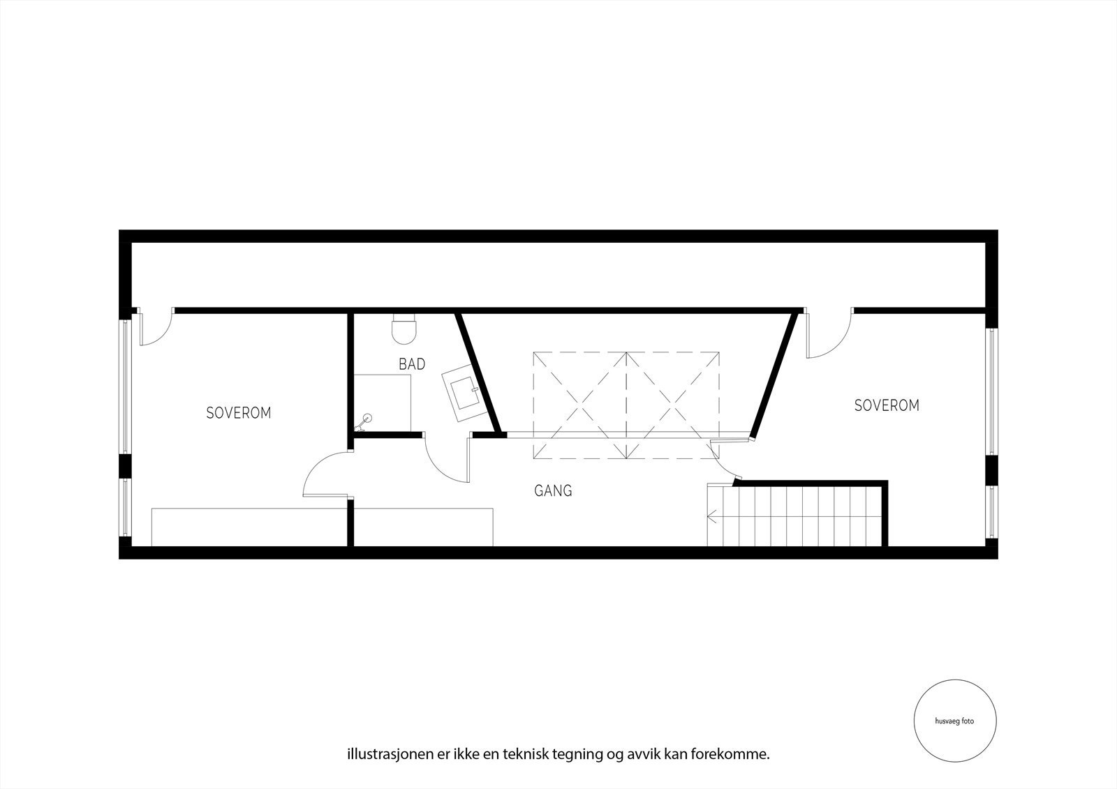 Plantegning loftsetasje Galleribilde