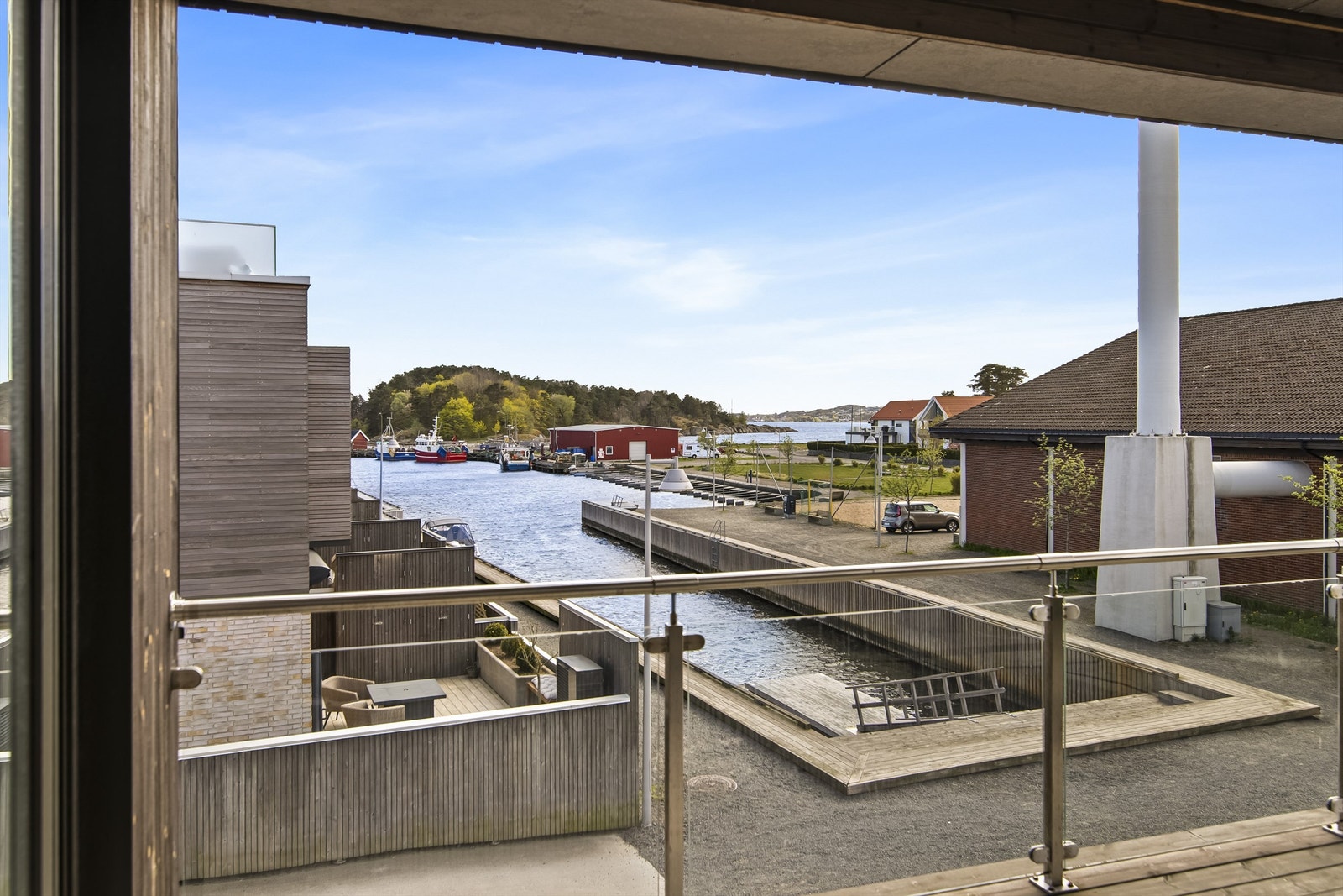 Utsikt fra sameiets selskapslokaler som kan bookes for eventer Galleribilde