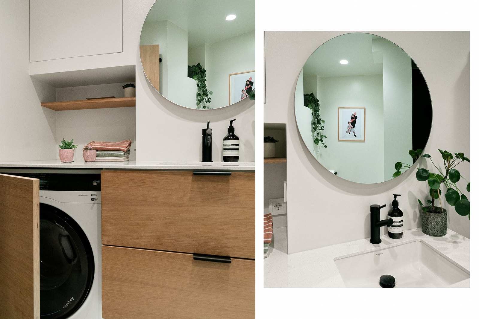 Benkeplate i Silestone komposittstein med servant fra Duravit. Galleribilde