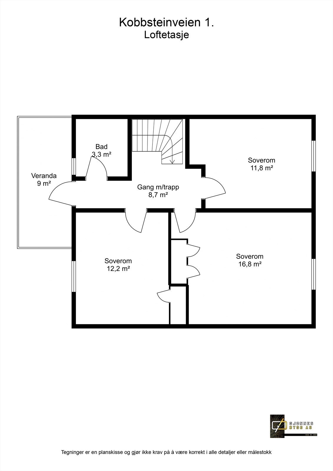 Plantegning loftsetasje Galleribilde