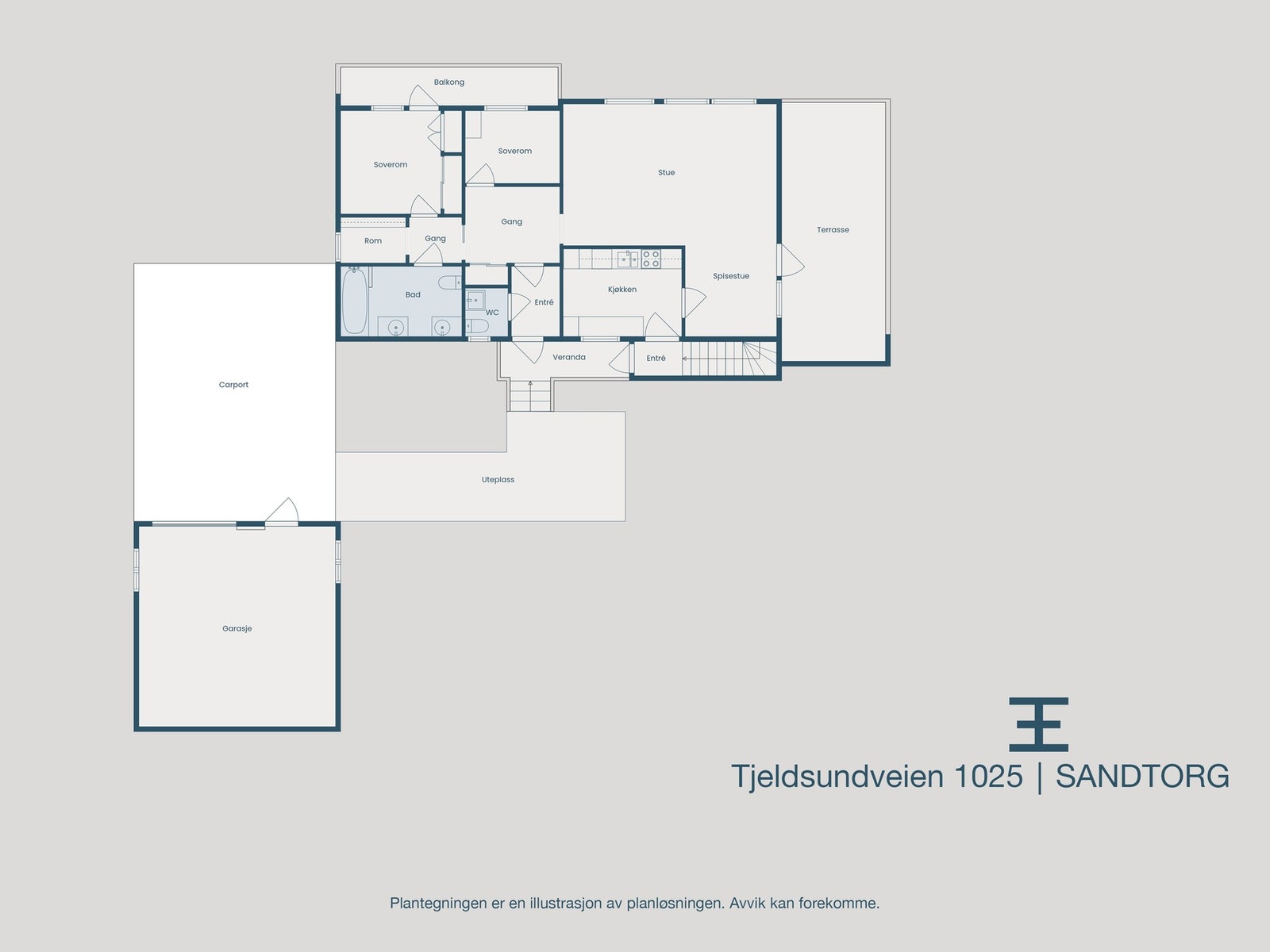 Plantegning 1. etasje Galleribilde