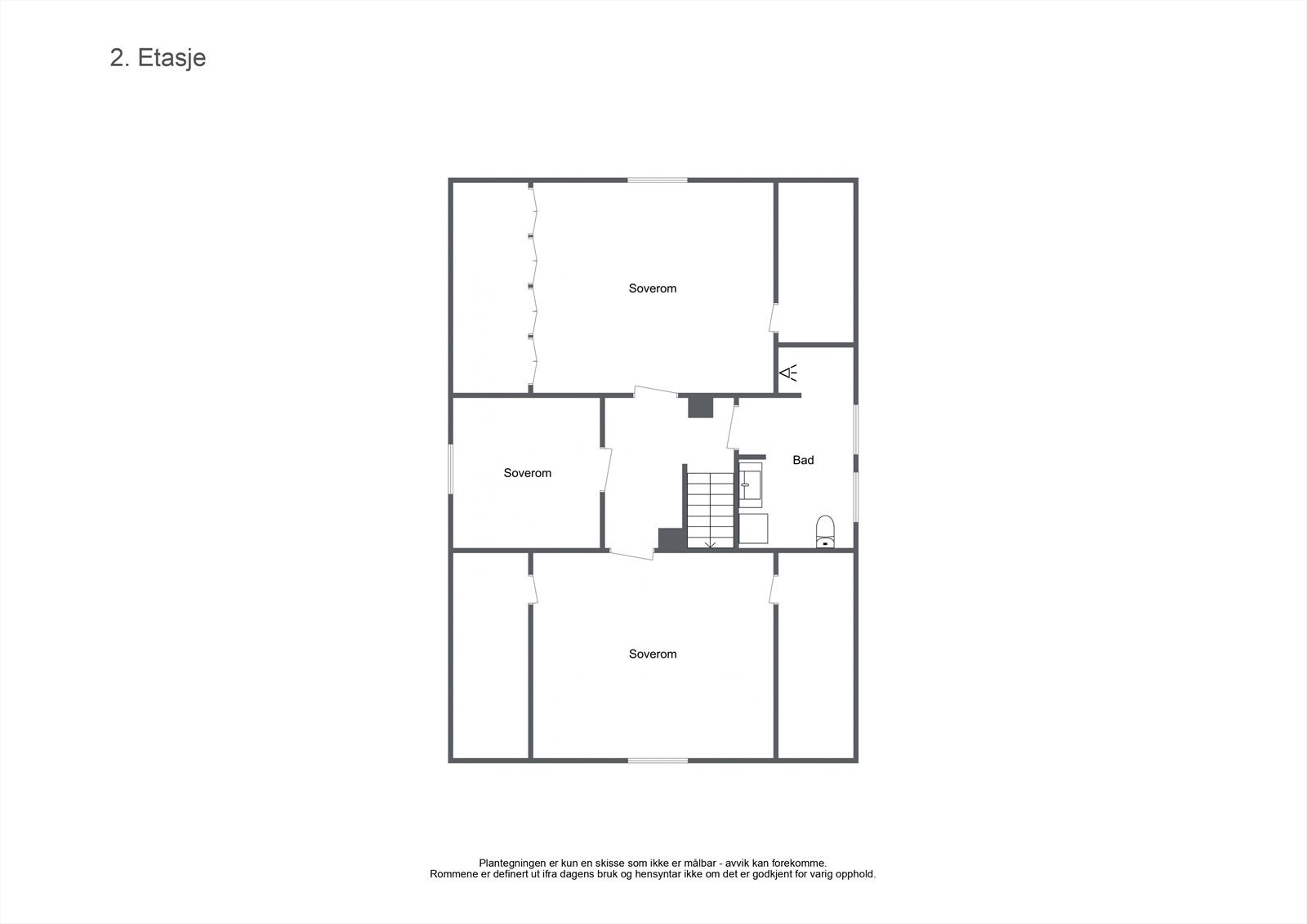 Plantegning 2. etg. hovedhus Galleribilde