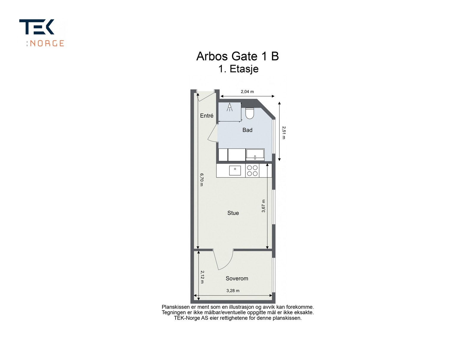 Plantegning, Arbos gate 1B. Galleribilde