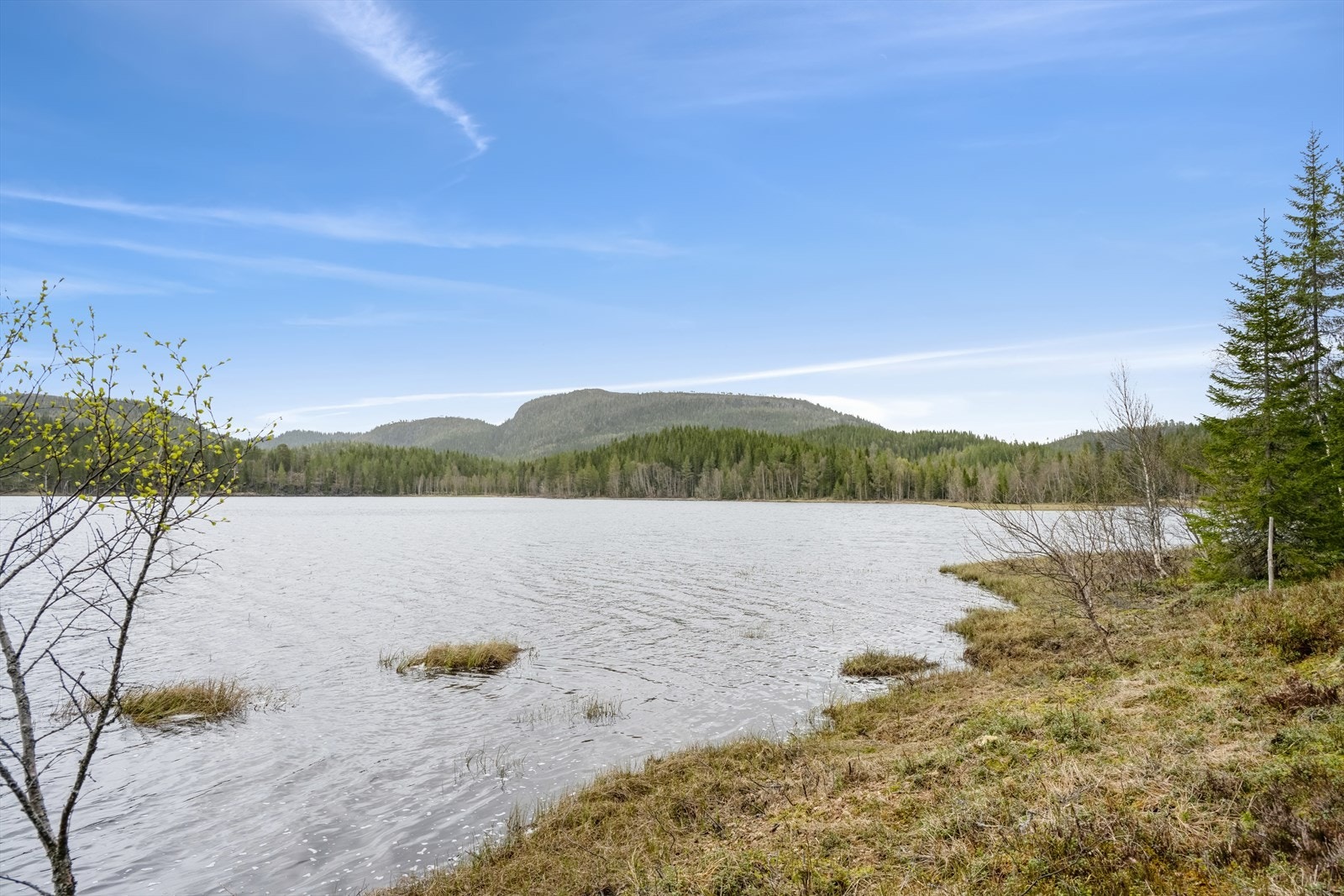 Her ligger du skjermet til nede ved vannet med flott utsikt og naturen rett utenfor hyttedøra. Mange fine turområder i umiddelbar nærhet, jakt, fiske, sopp og bær. Galleribilde