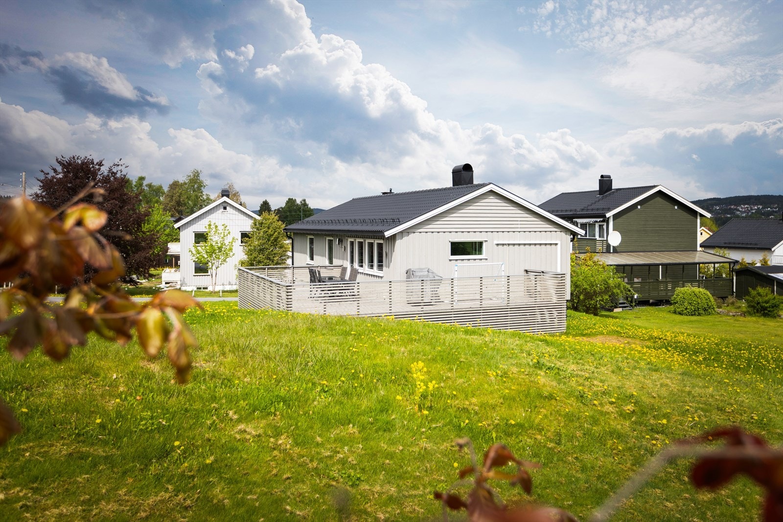 Utsikt over den store hagen og nærområdet. Galleribilde