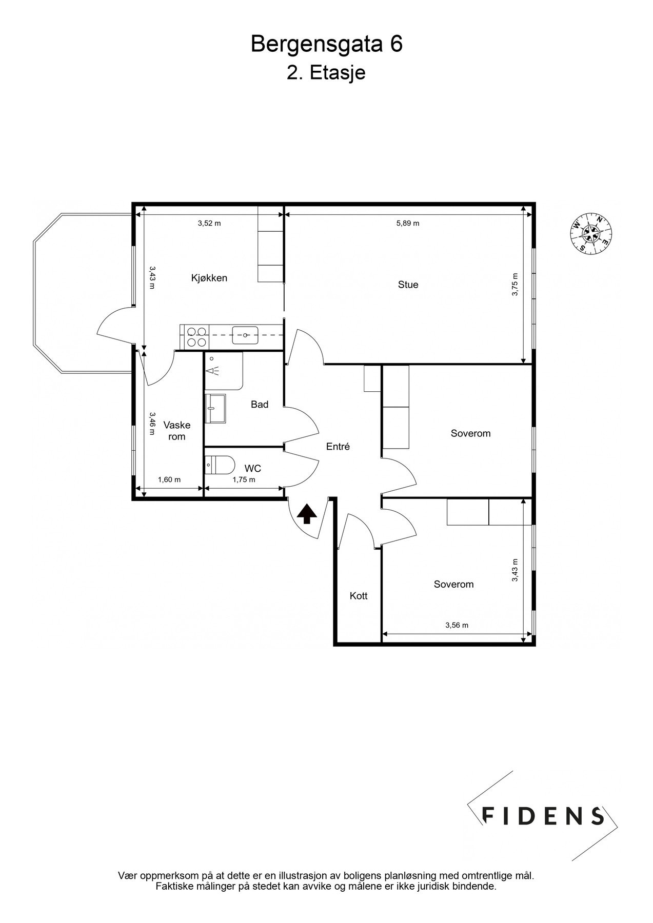 Gjennomgående planløsning. Galleribilde