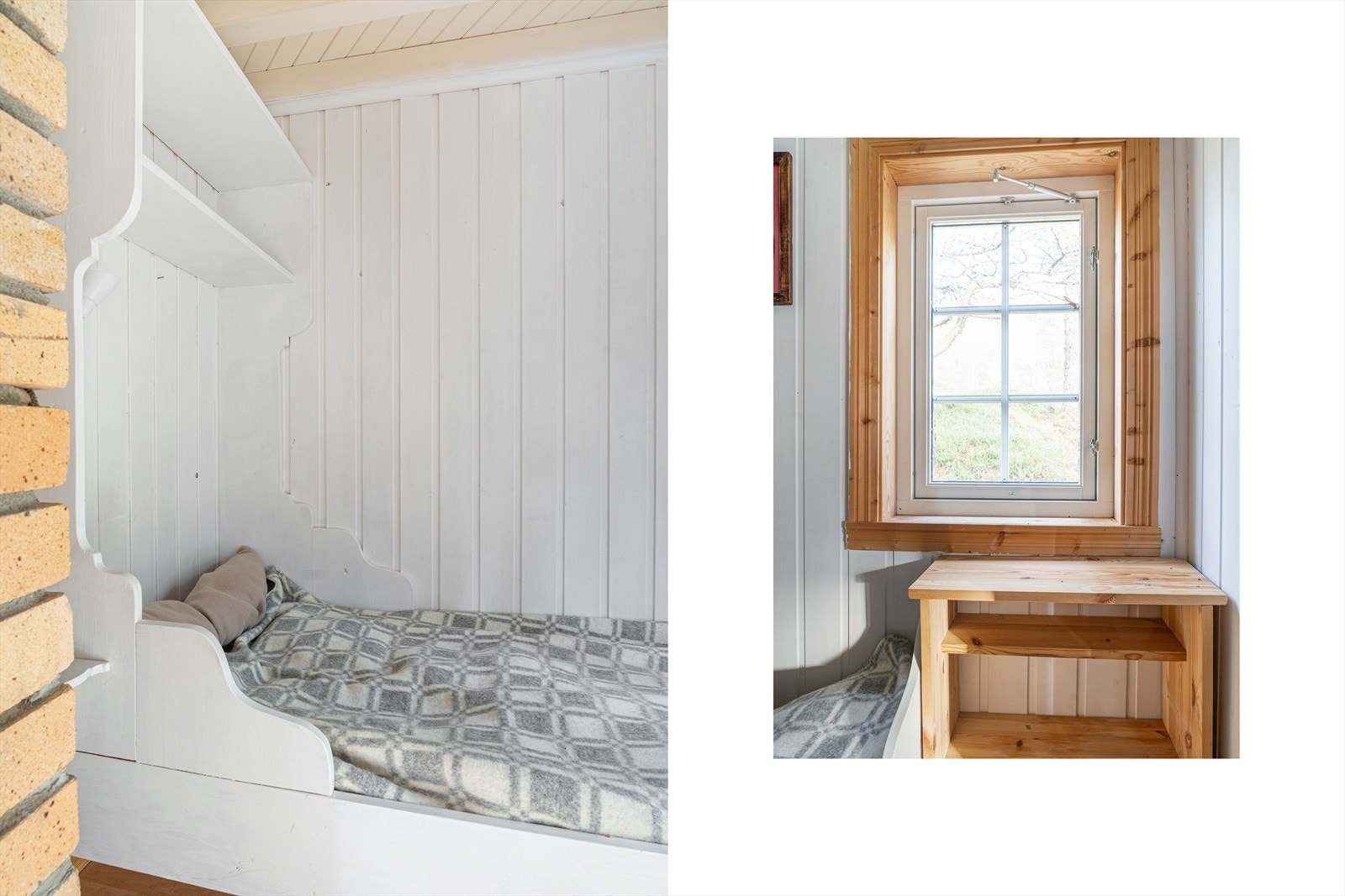 Soverom er av liten størrelse, med plass for en enkeltseng. Galleribilde