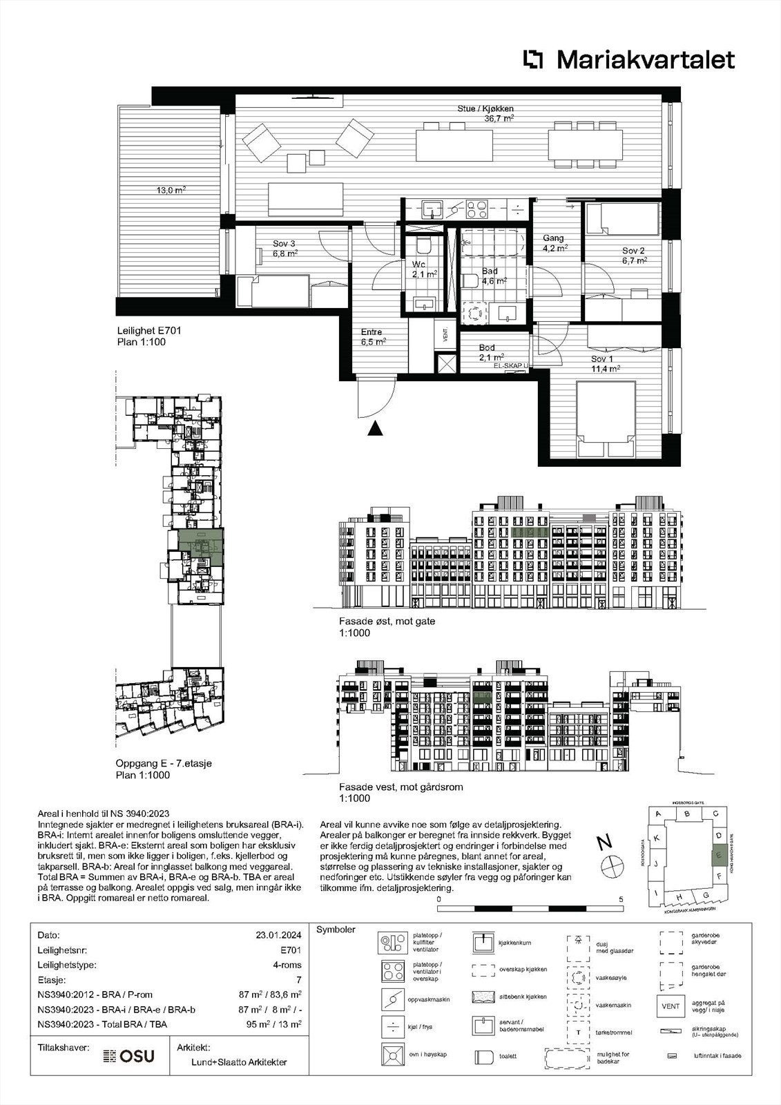 Plantegning. Det medfølger også en kjellerbod på ca. 8 m². Det er mulighet for kjøp av garasjeplass til leiligheten. Galleribilde