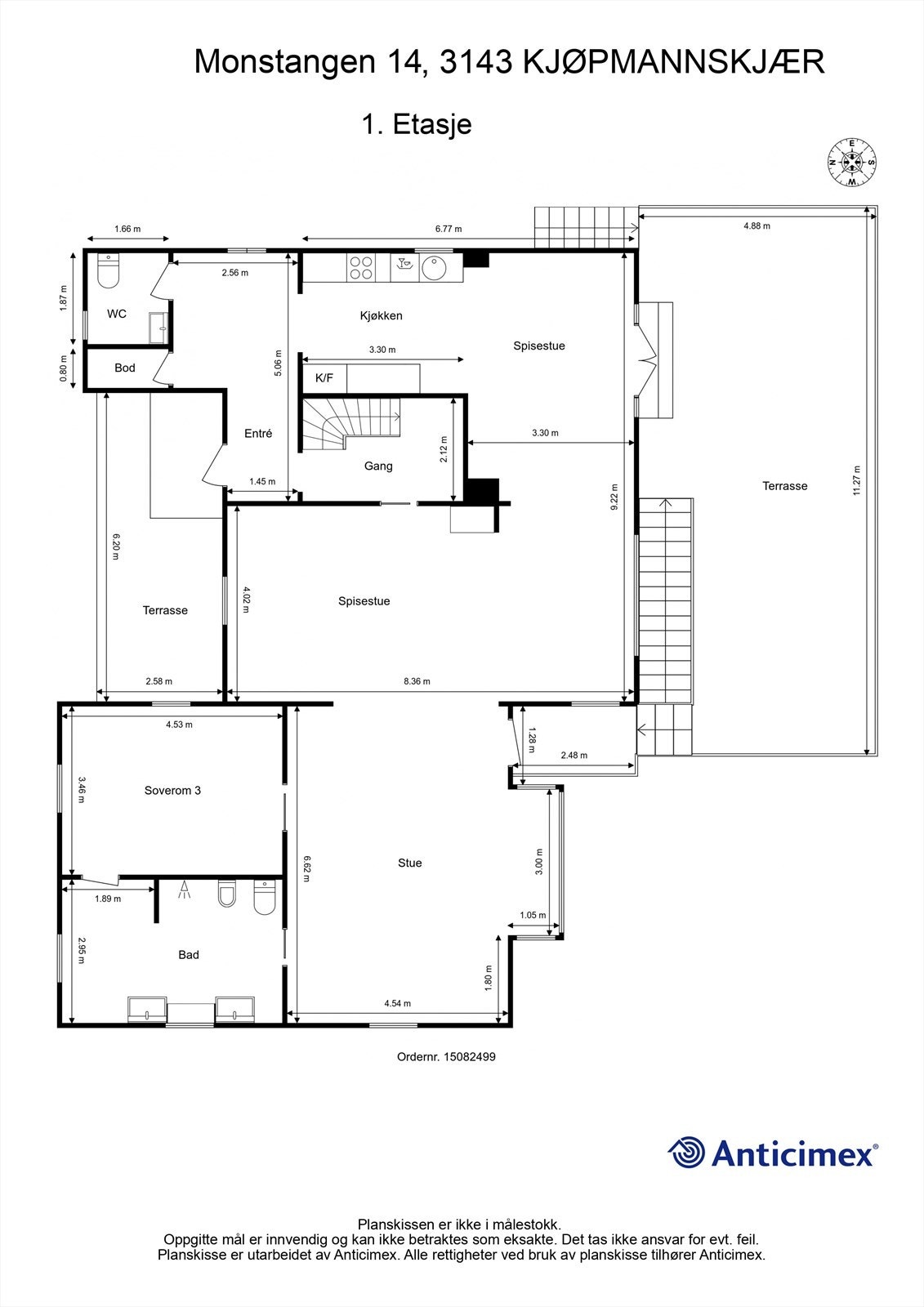 Monstangen 14 - Planskisse 1. etasje Galleribilde