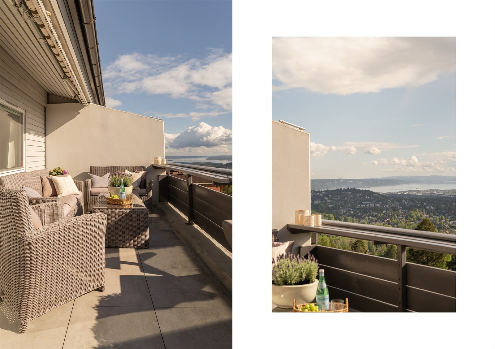 Fra toppetasjen er terrassen usjenert med en flott utsikt over Oslo. Galleribilde