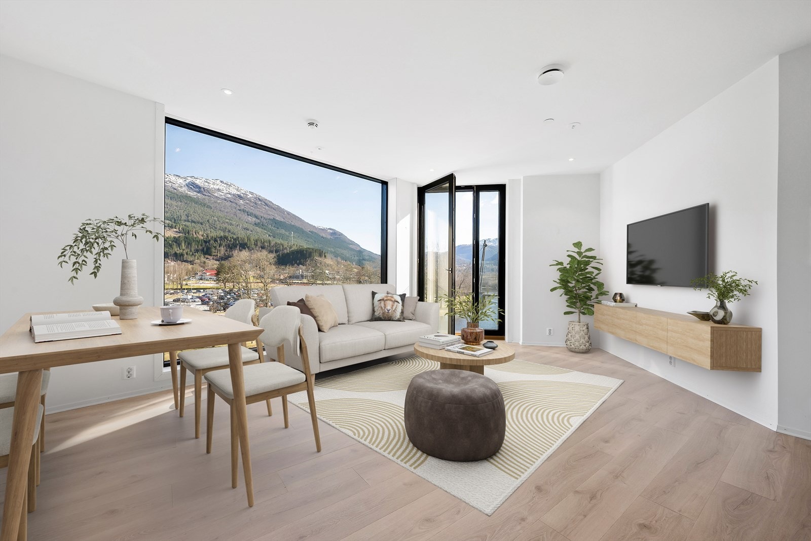 Bildet er 3D redigert for å vise hvordan rommet kan se ut møblert. Galleribilde