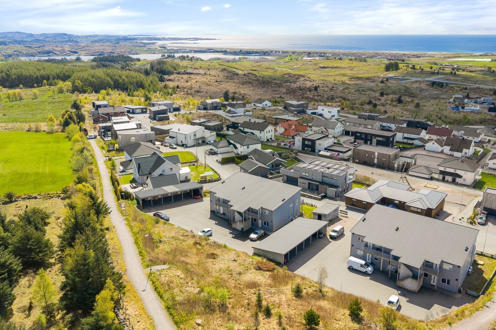 Oversikt over boligfeltet Stokkalandsmarka. Galleribilde
