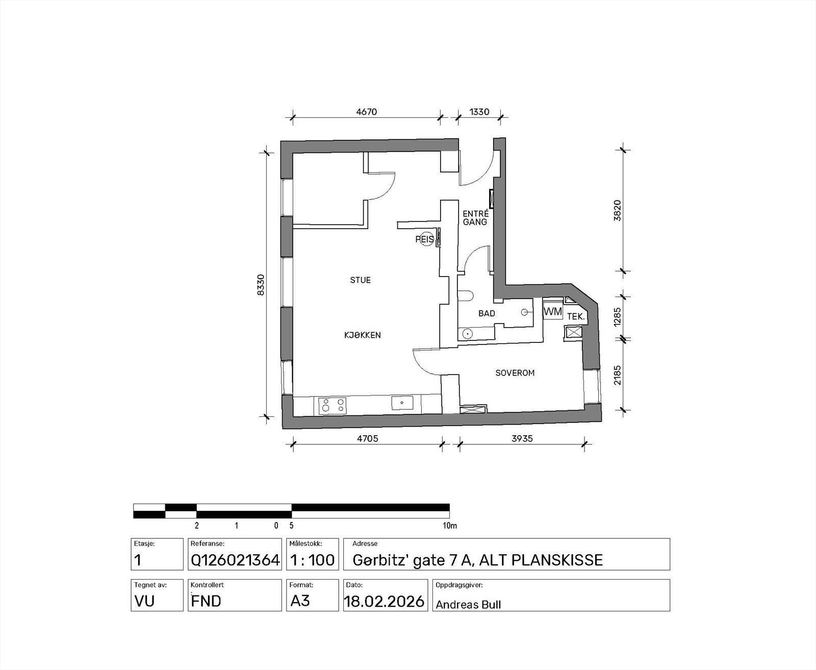 Alternativ plantegning med 2 soverom Galleribilde