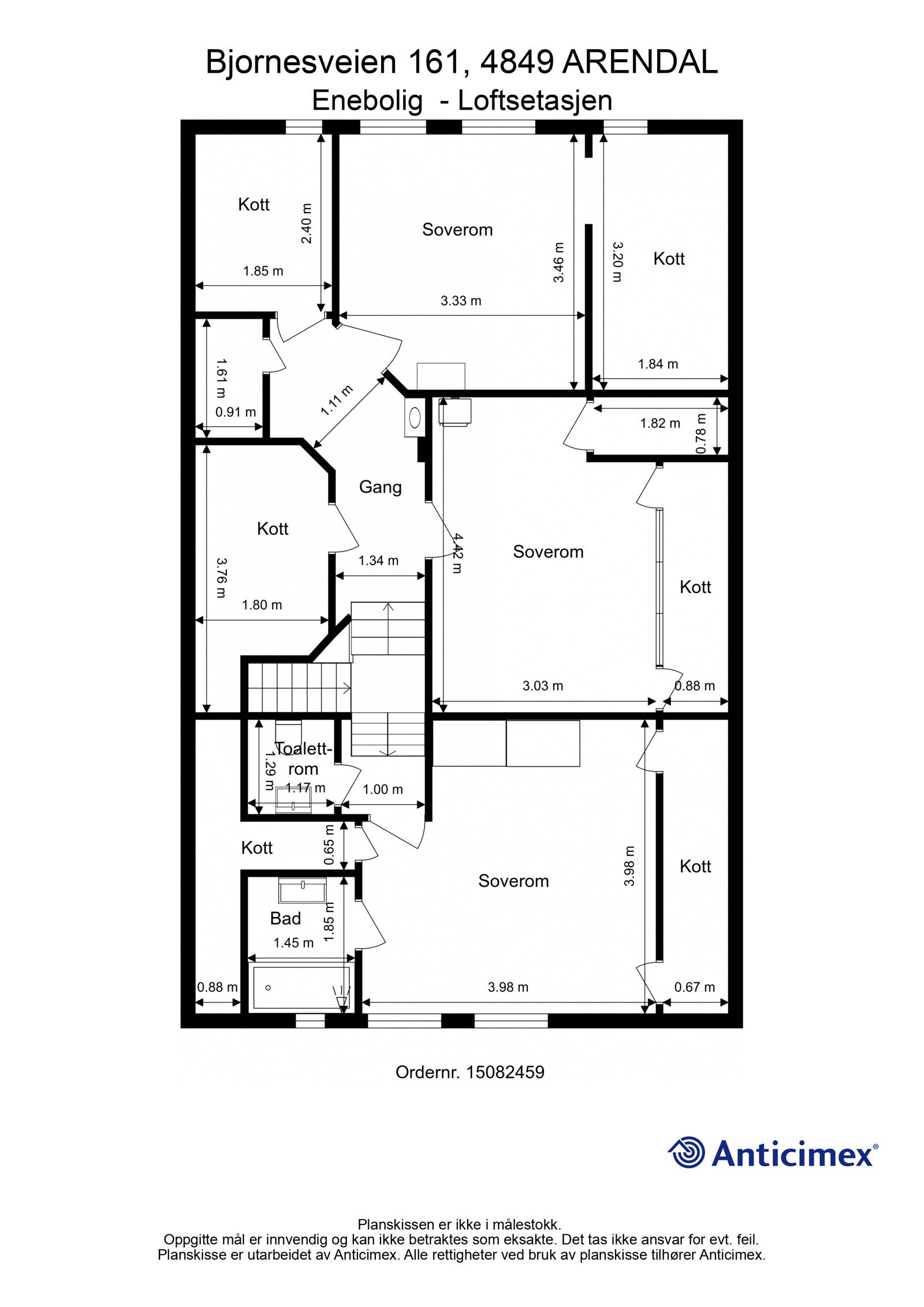 Plantegning - Enebolig - Loftsetasjen Galleribilde