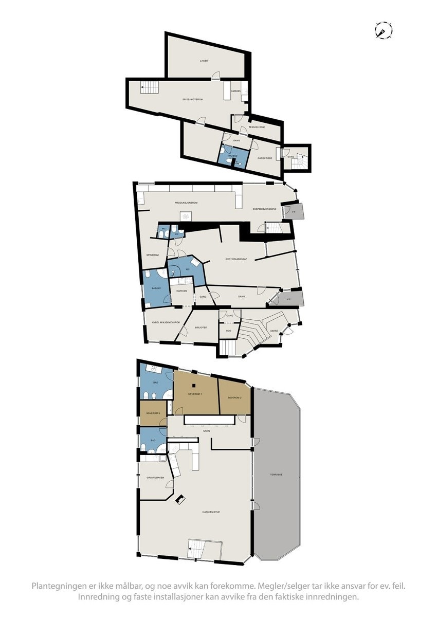Planskisse alle etasjer. Galleribilde