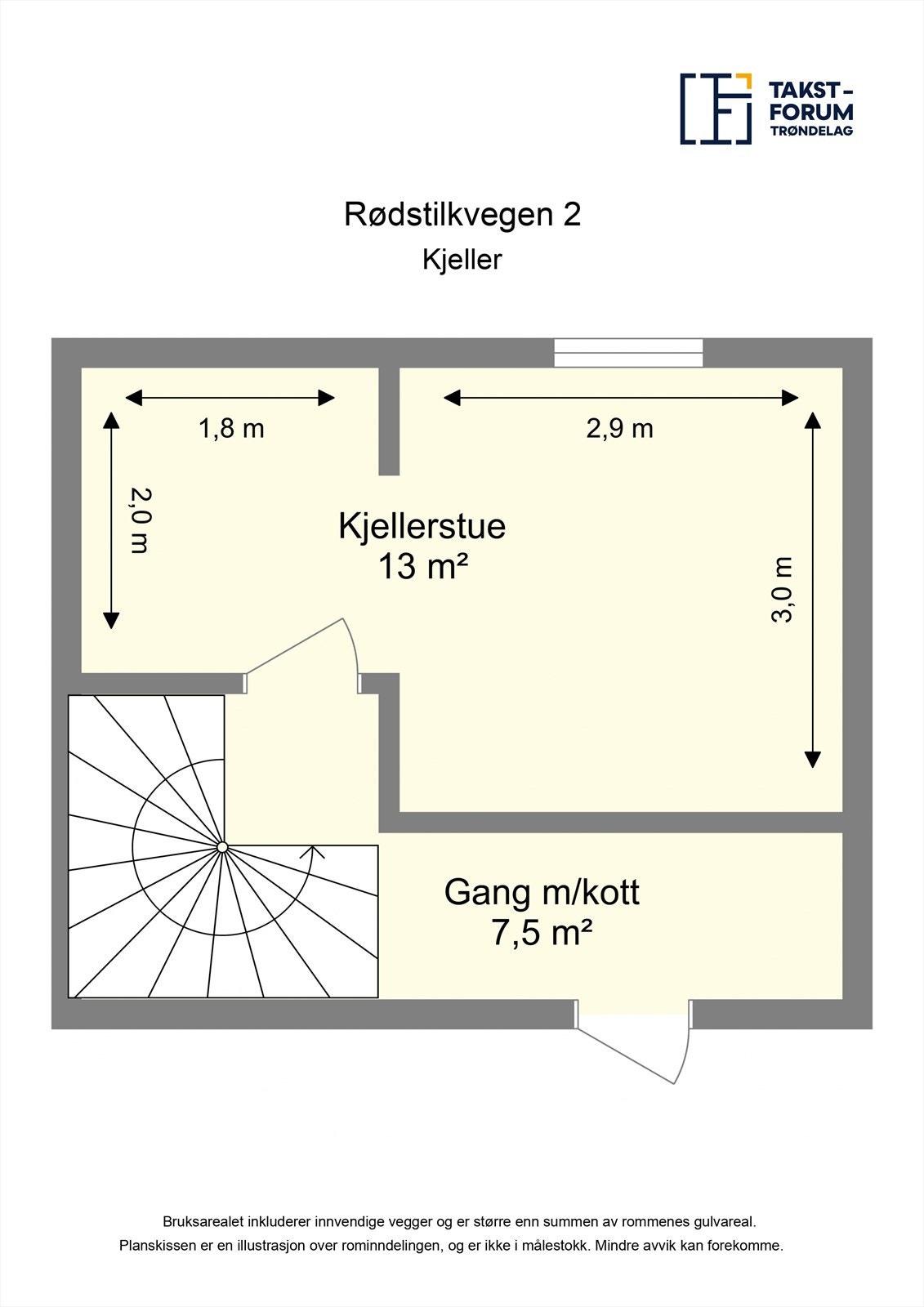 Plantegning kjeller. Galleribilde