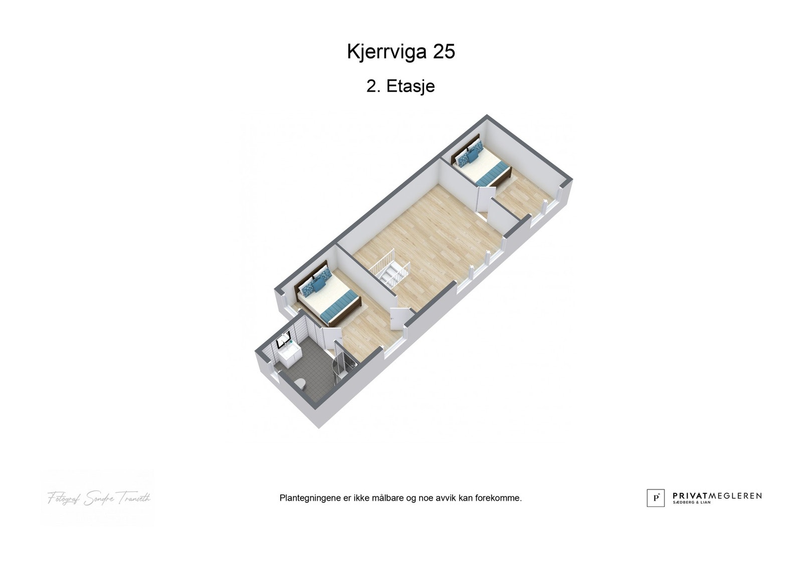 3D plantegning loftsetasje - laget av fotograf Galleribilde