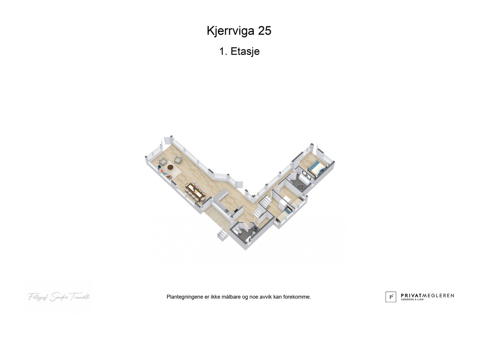 3D plantegning 1.etg. laget av fotograf Galleribilde