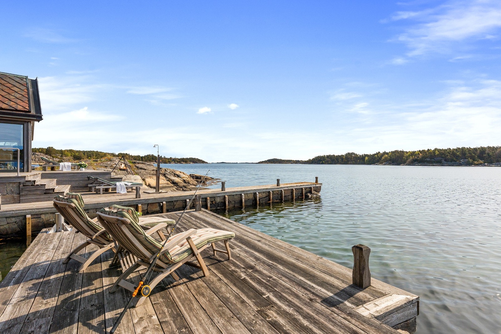 Bryggen utenfor sjøbua - med gode dybdeforhold Galleribilde