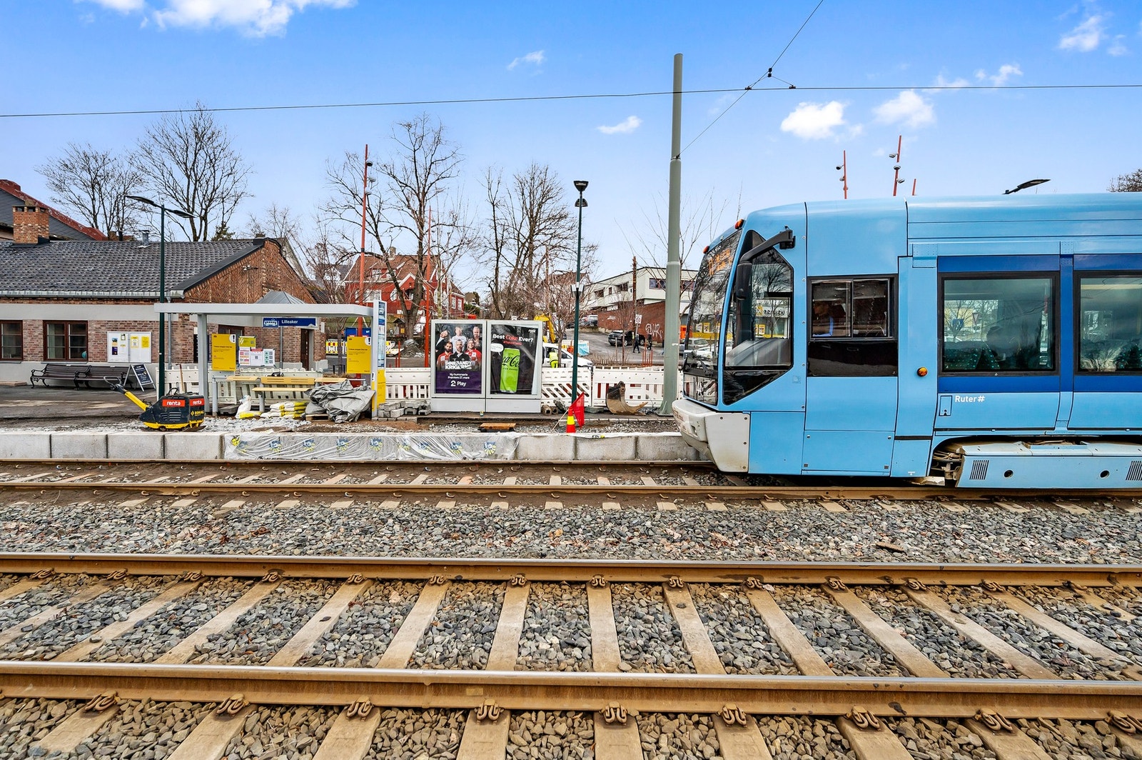 Gangavstand til trikk ved Lilleaker. Galleribilde