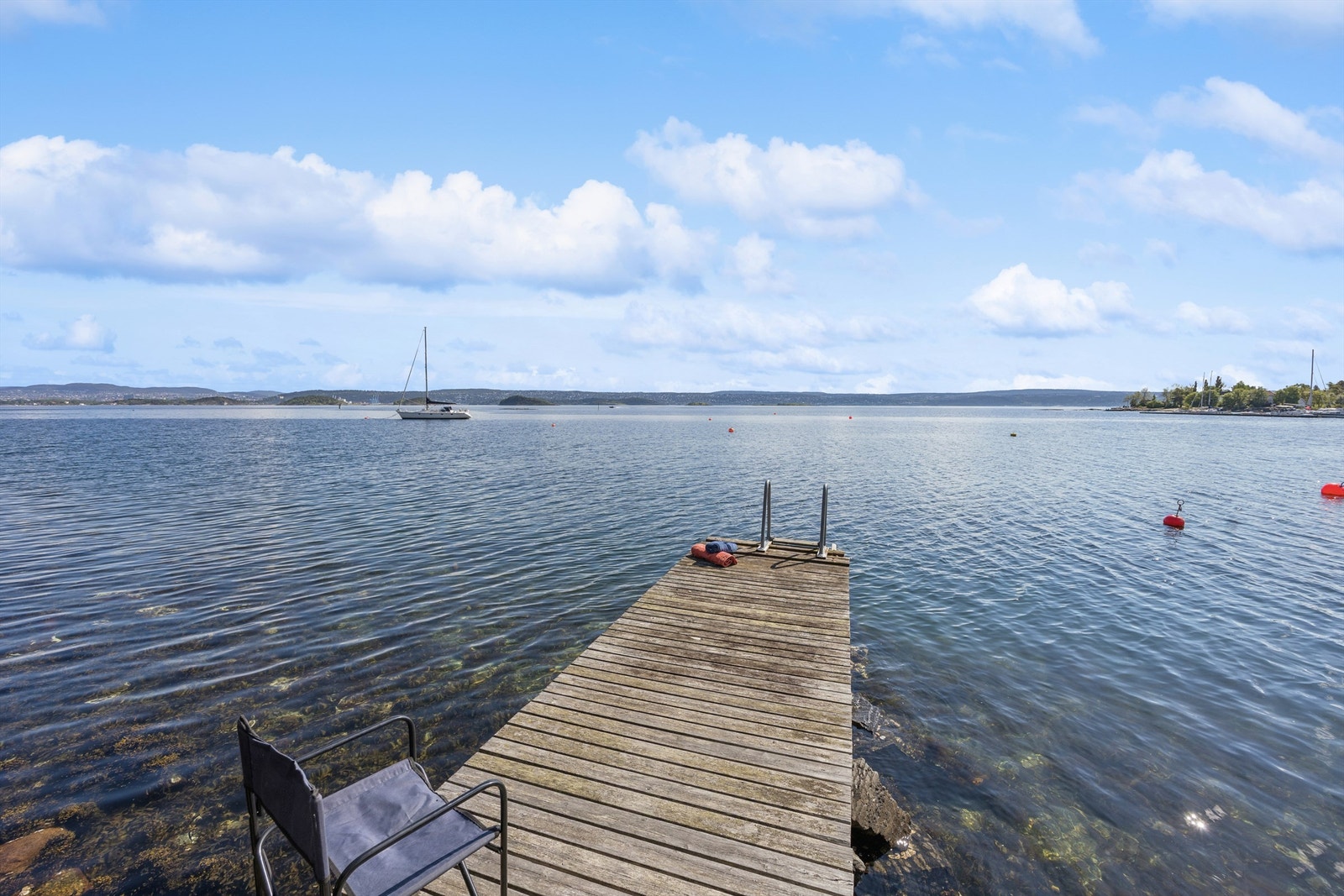 Her har du solen til ca. kl. 19:00 (sommerstid, jf. selger). Galleribilde