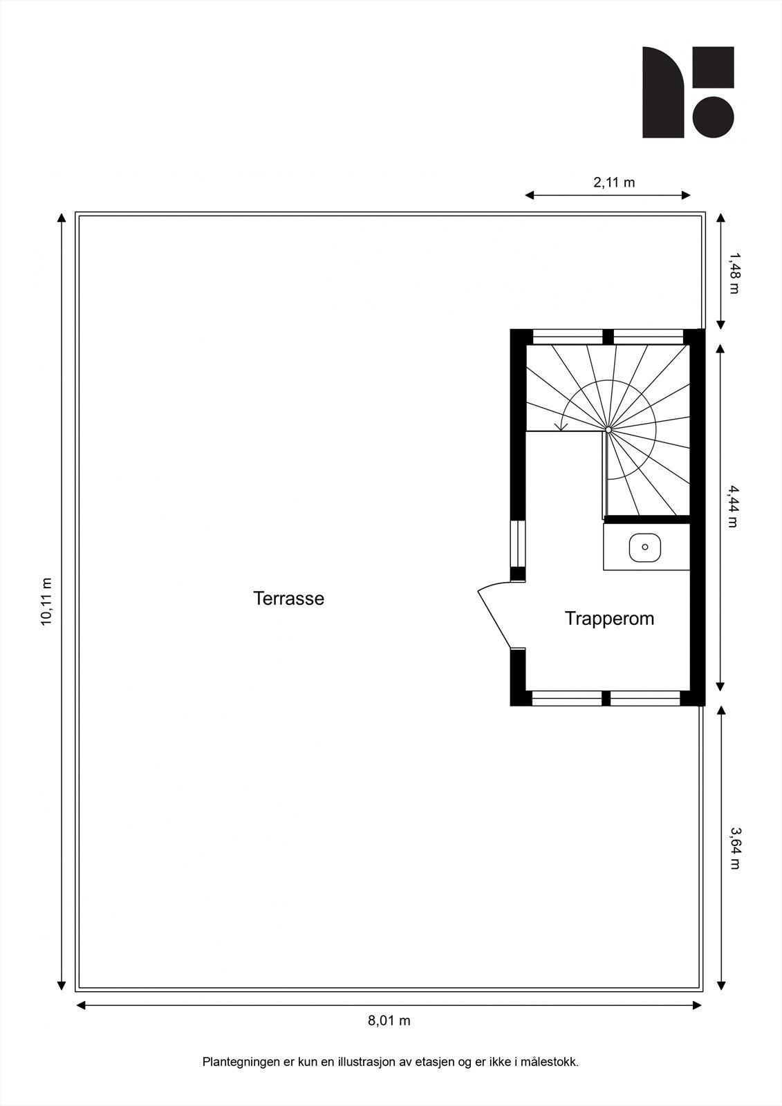 Plantegning 6.etg. I tillegg disponerer leiligheten to kjellerboder på totalt ca. 10 kvm, samt en parkeringsplass i felles garasjeanlegg. Galleribilde