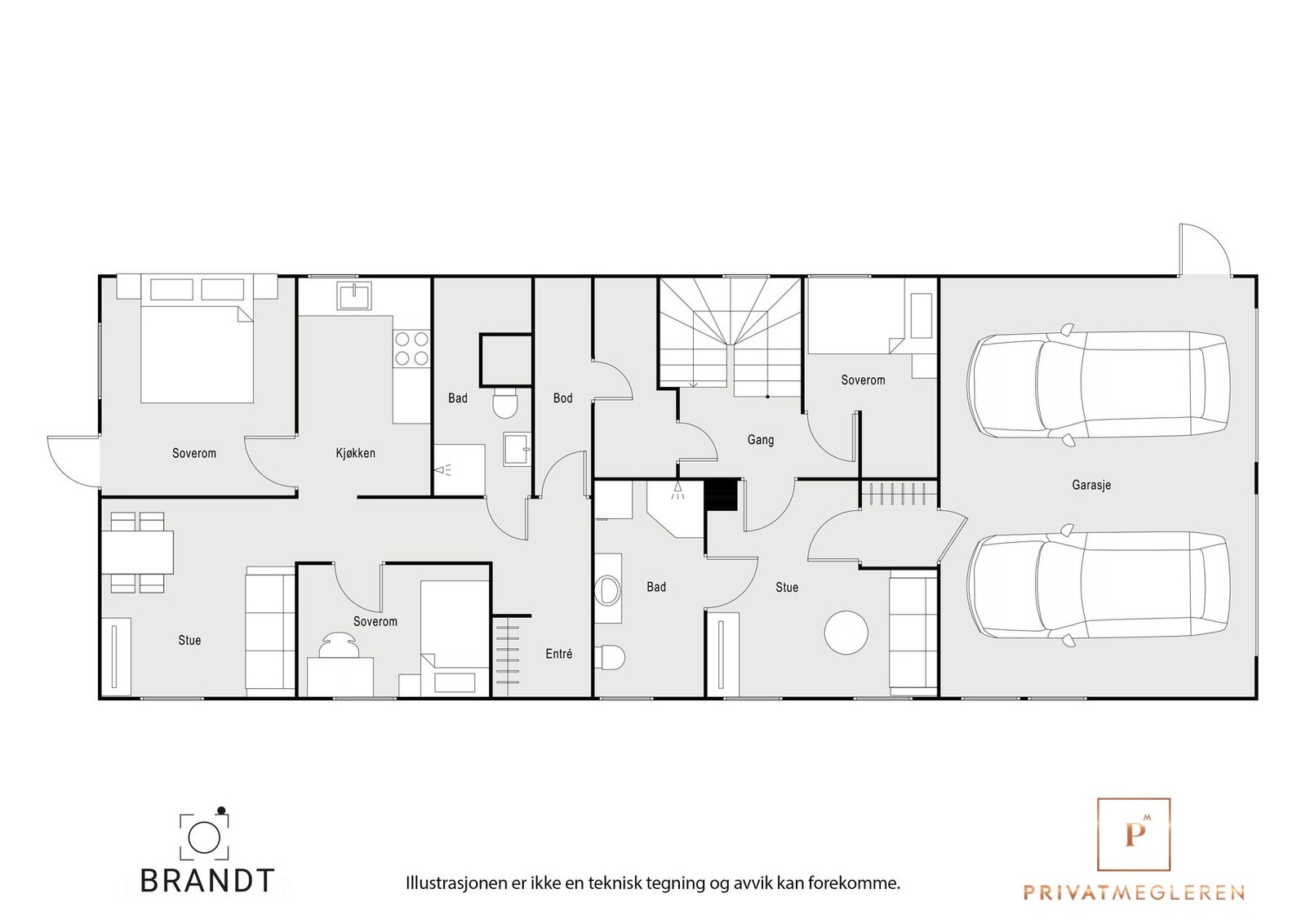 Plantegning 1. etasje i hoveddel. Galleribilde