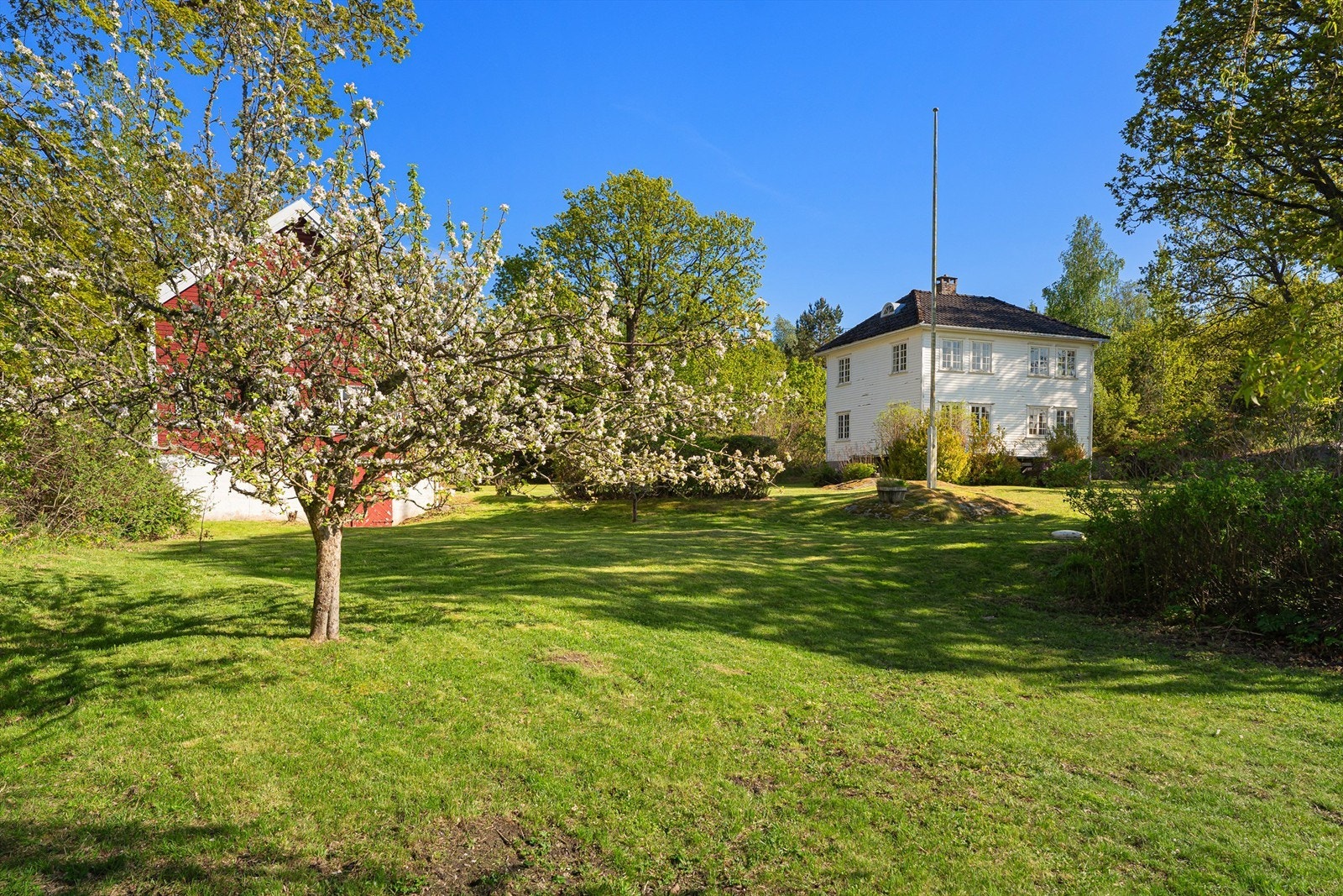 Ulleroya usjenert og solrik hage. Galleribilde
