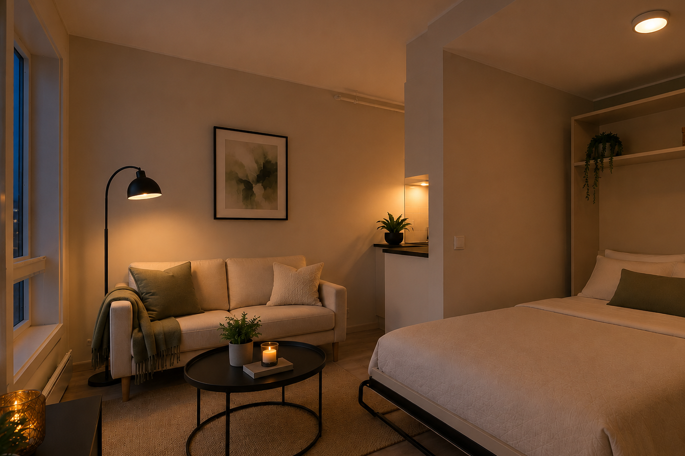 Digital styling er brukt for å illustrere mulig møblering og innredning. Møbler og interiør er lagt til, uten bygningsmessige endringer eller endringer av rom, overflater, utsikt eller lysforhold. Se originale bilder for boligens faktiske tilstand. Galleribilde