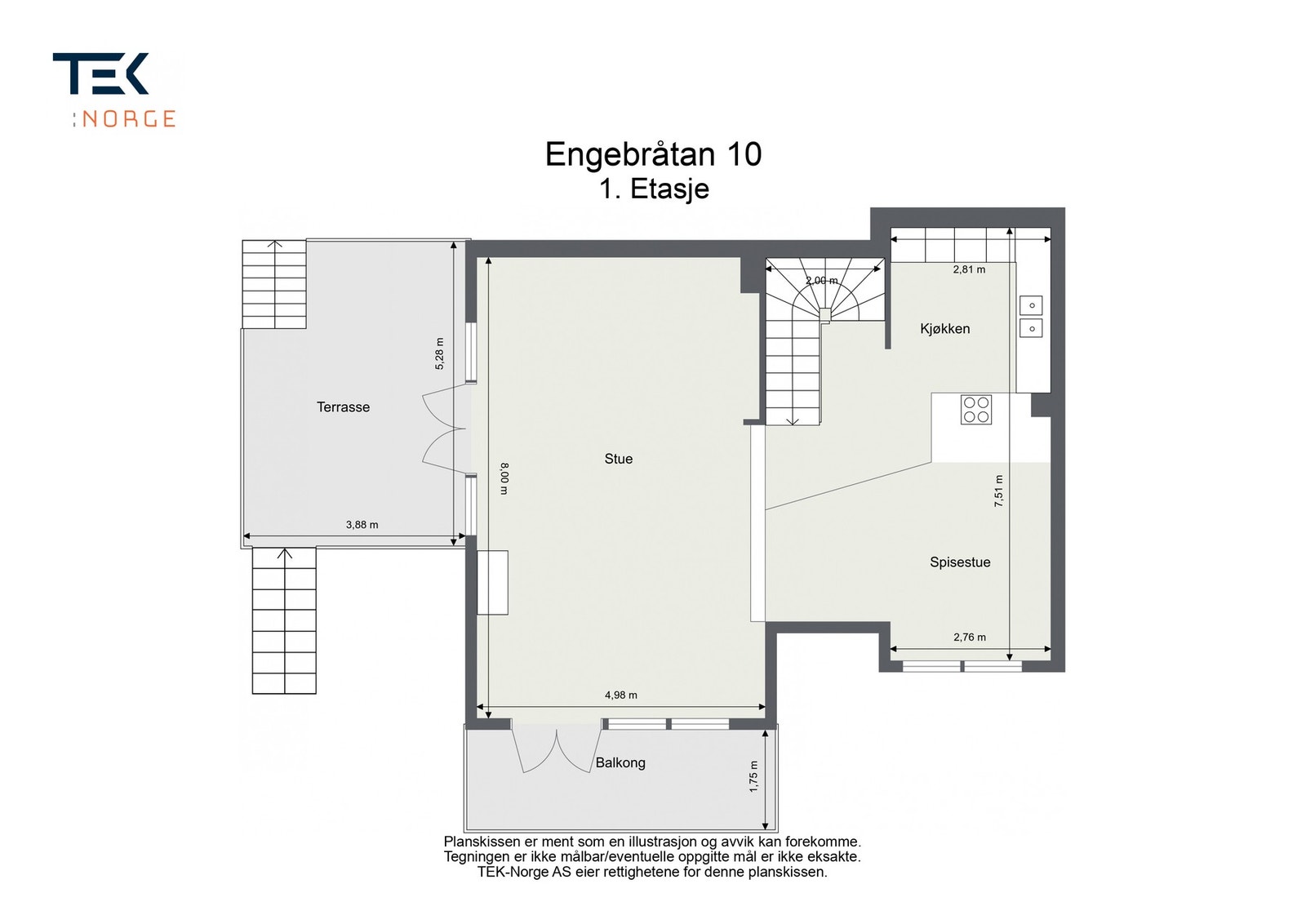 Plantegning 1. etasje Galleribilde