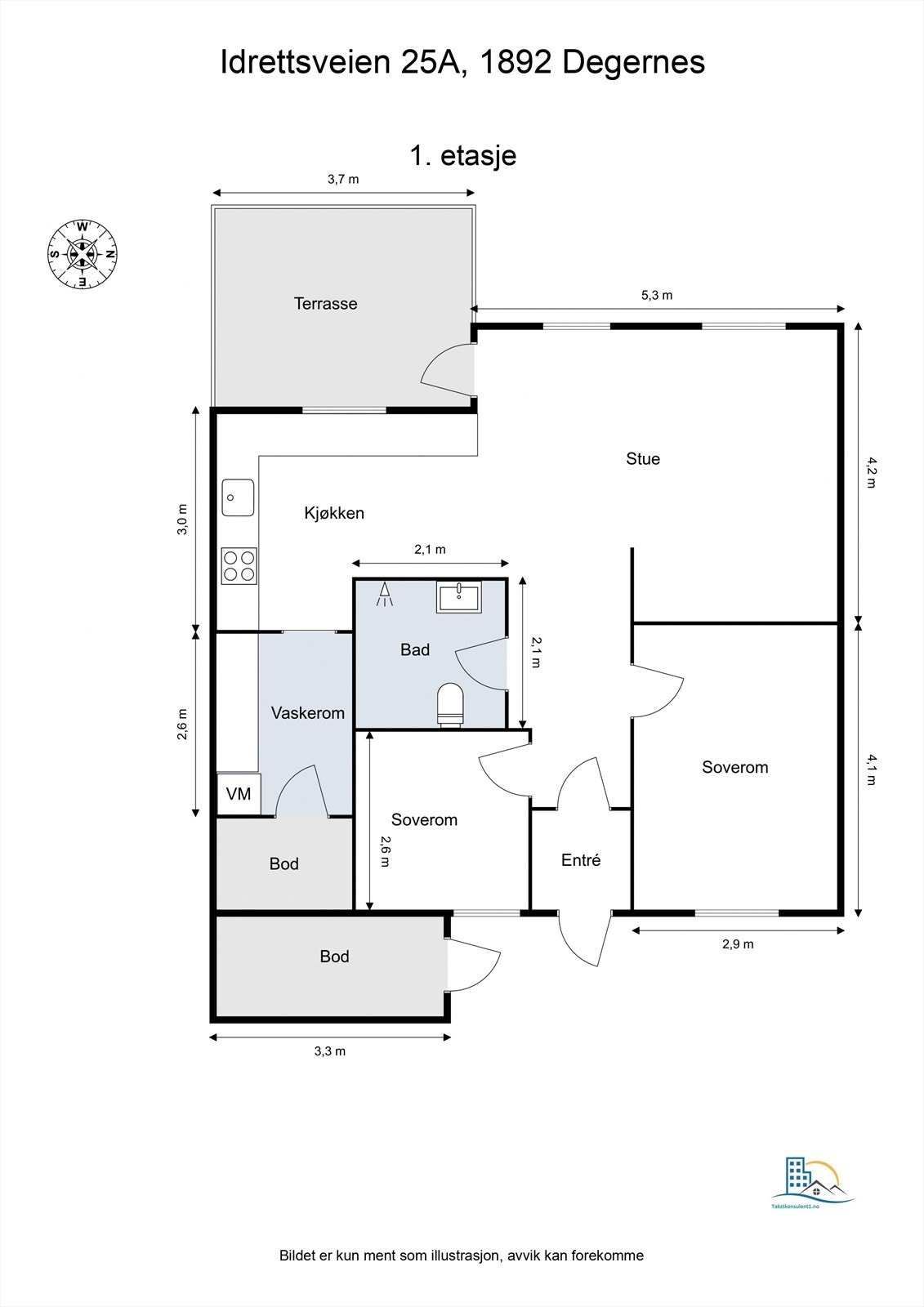 Plantegning - Idrettsveien 25A Galleribilde