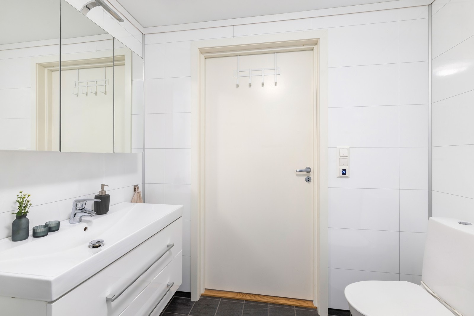 Det er også uttak for vaskemaskin på badet. Galleribilde