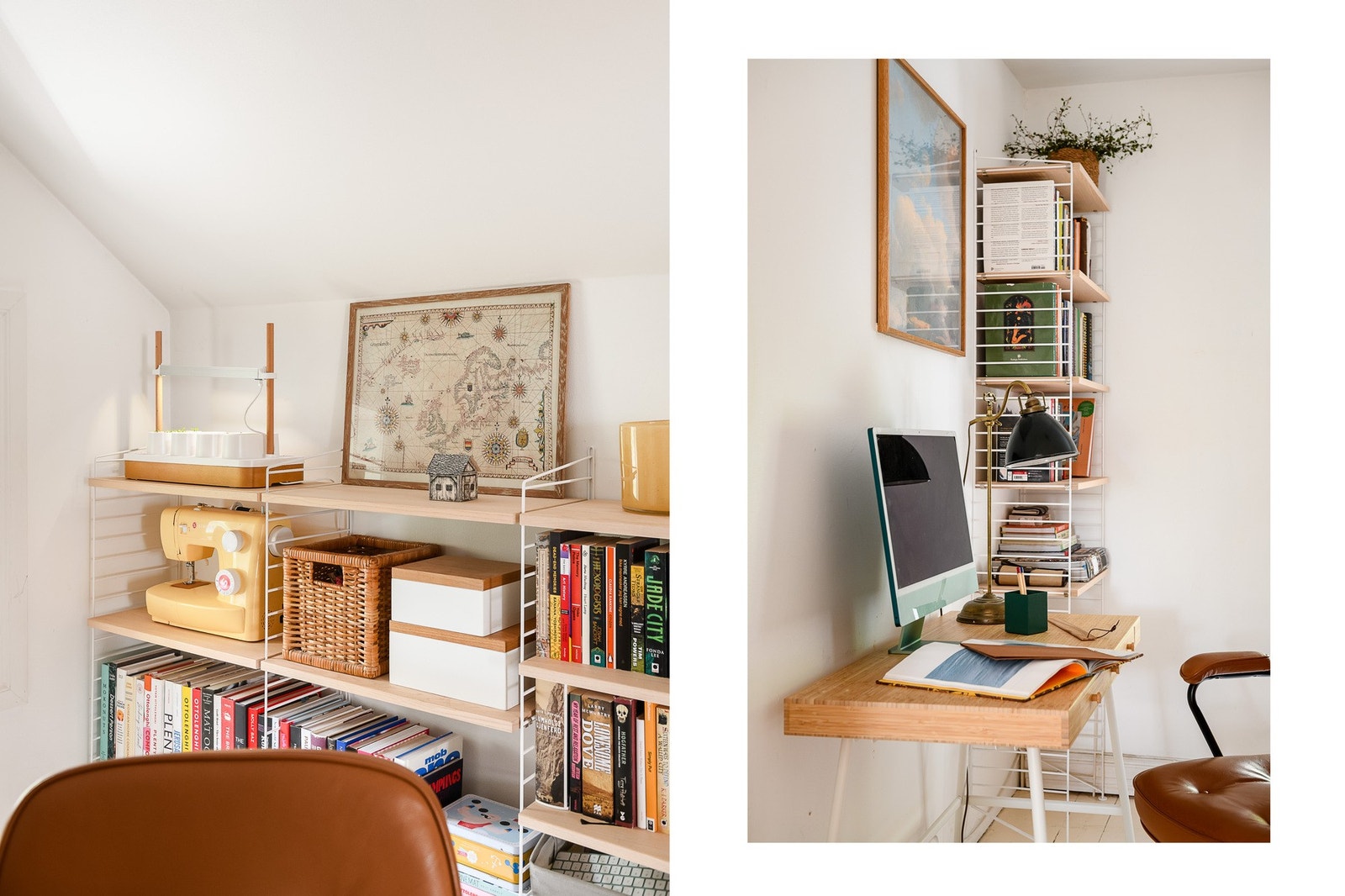 Rommet er lyst og har plass til både arbeidsstasjon og smarte oppbevaringsløsninger. Galleribilde